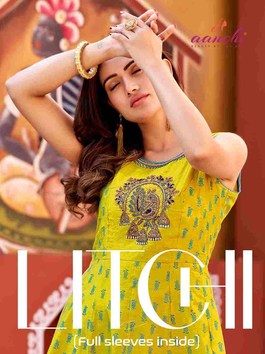 Litchi By Aanchi 1001 To 1006 Series Designer Stylish Fancy Colorful Beautiful Party Wear & Ethnic Wear Collection Modal Silk Kurtis At Wholesale Price