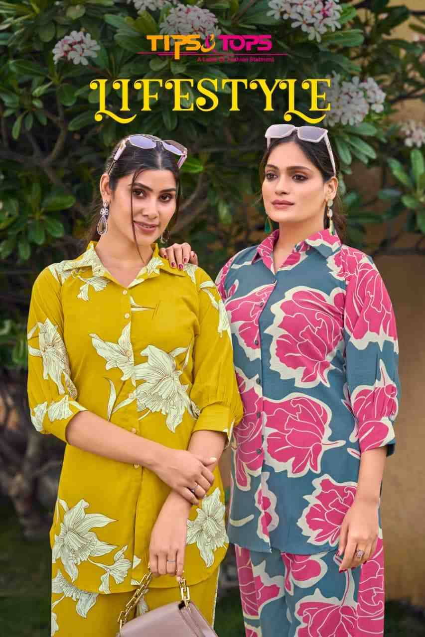 Lifestyle By Tips And Tops 1001 To 1006 Series Designer Stylish Fancy Colorful Beautiful Party Wear & Ethnic Wear Collection Rayon Print Co-Ord At Wholesale Price