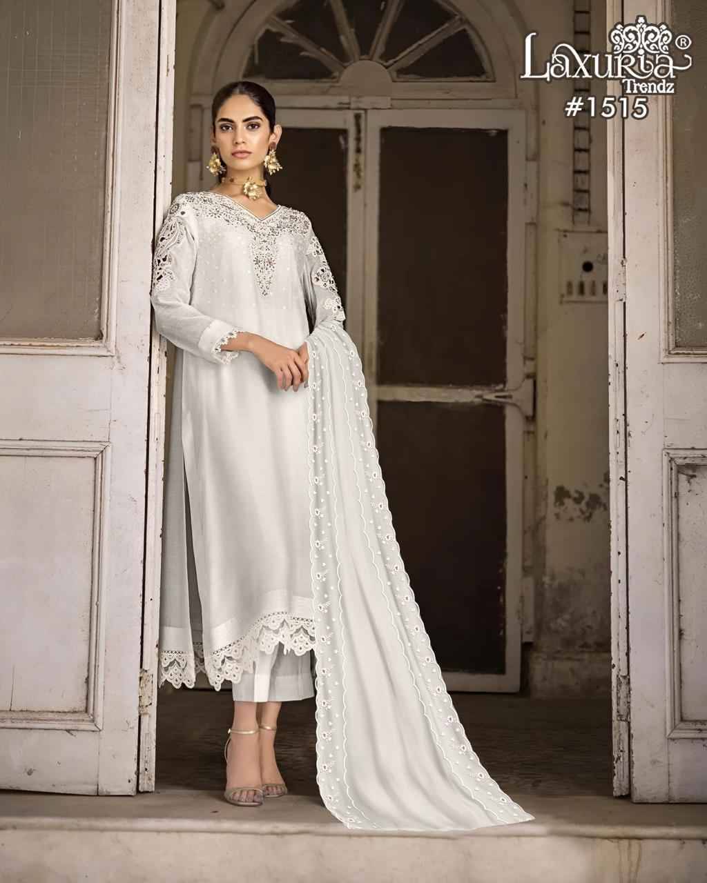 Luxuria Trendz 1515 Colours By Luxuria 1515-A To 1515-C Series Beautiful Pakistani Suits Colorful Stylish Fancy Casual Wear & Ethnic Wear Vichitra Dresses At Wholesale Price