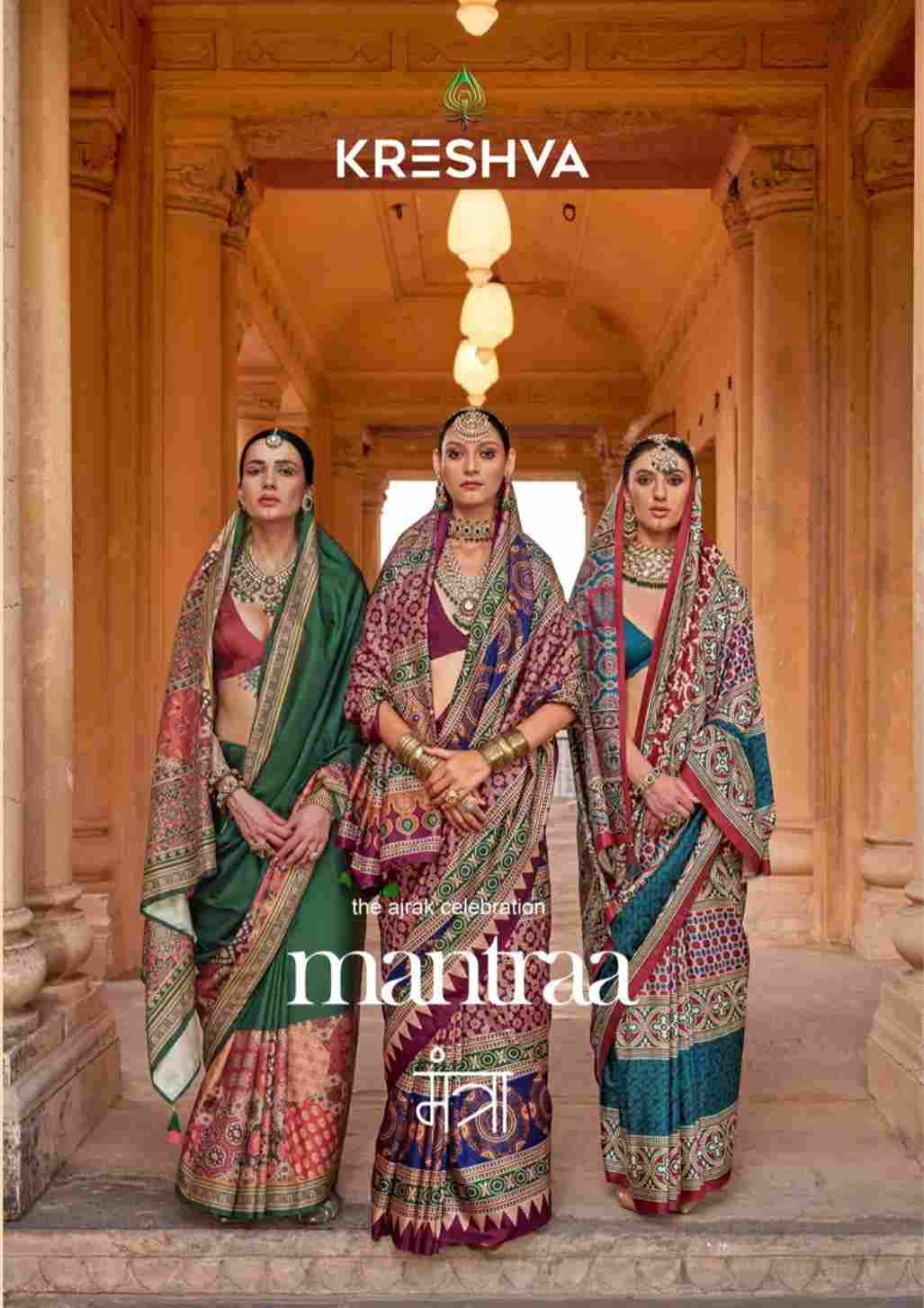 Mantraa By Kreshva 4005 To 4014 Series Indian Traditional Wear Collection Beautiful Stylish Fancy Colorful Party Wear & Occasional Wear Silk Sarees At Wholesale Price