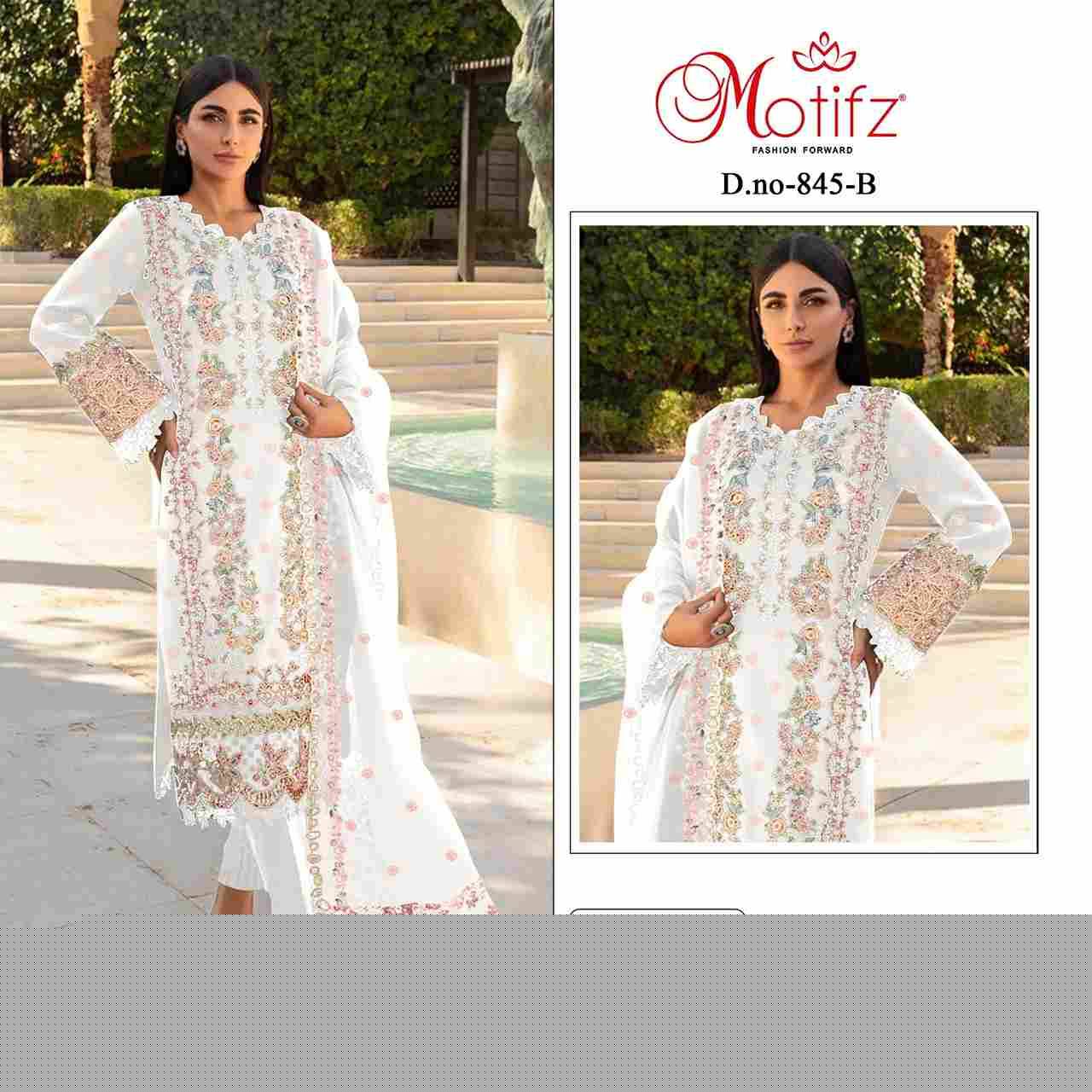 Motifz Hit Design 845 Colours By Motifz 845-A To 845-D Series Beautiful Pakistani Suits Colorful Stylish Fancy Casual Wear & Ethnic Wear Organza Embroidered Dresses At Wholesale Price