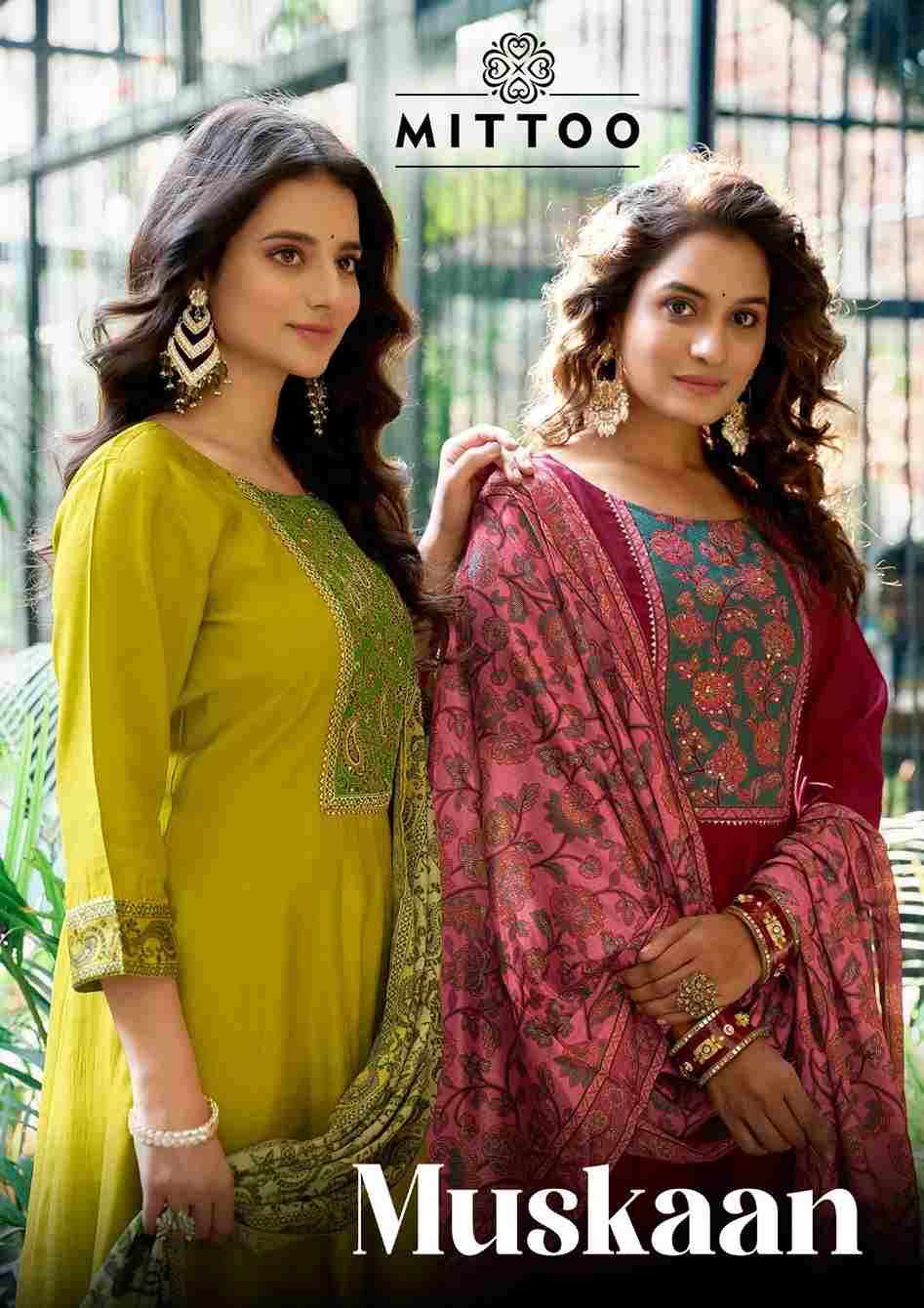 Muskaan By Mittoo 1001 To 1006 Series Designer Festive Suits Beautiful Stylish Fancy Colorful Party Wear & Occasional Wear Modal Silk Dresses At Wholesale Price