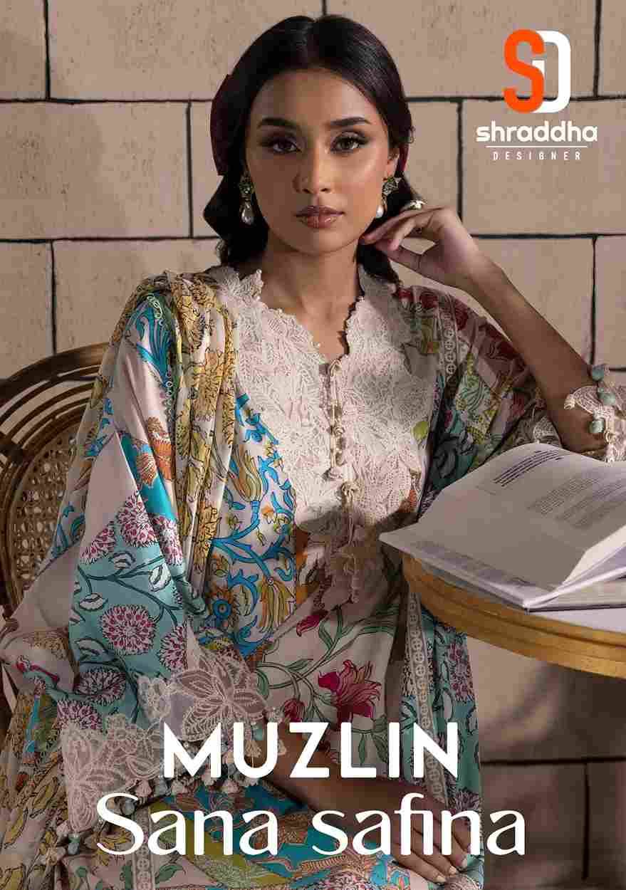 Muzlin Sana Safina By Shraddha Designer 1001 To 1008 Series Designer Pakistani Suits Beautiful Stylish Fancy Colorful Party Wear & Occasional Wear Pure Lawn Cotton Print Embroidered Dresses At Wholesale Price