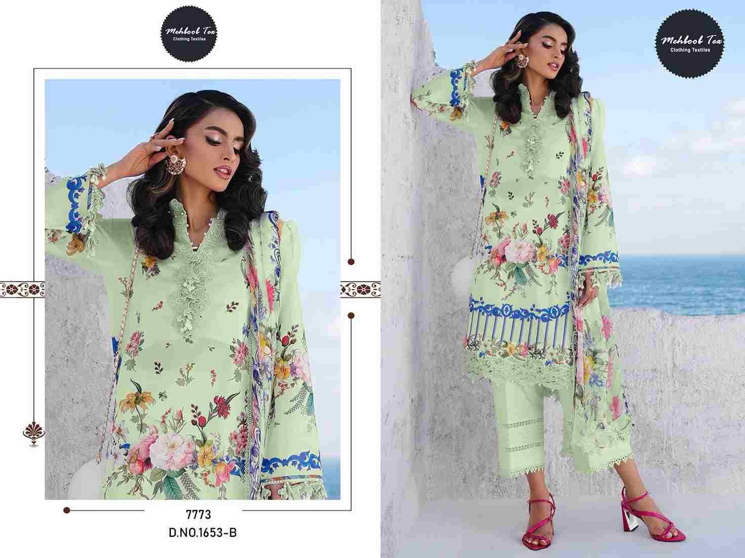 Mehboob Tex Hit Design 1653 Colours By Mehboob Tex 1653-A To 1653-B Series Pakistani Suits Collection Beautiful Stylish Fancy Colorful Party Wear & Occasional Wear Pure Cotton Embroidered Dresses At Wholesale Price
