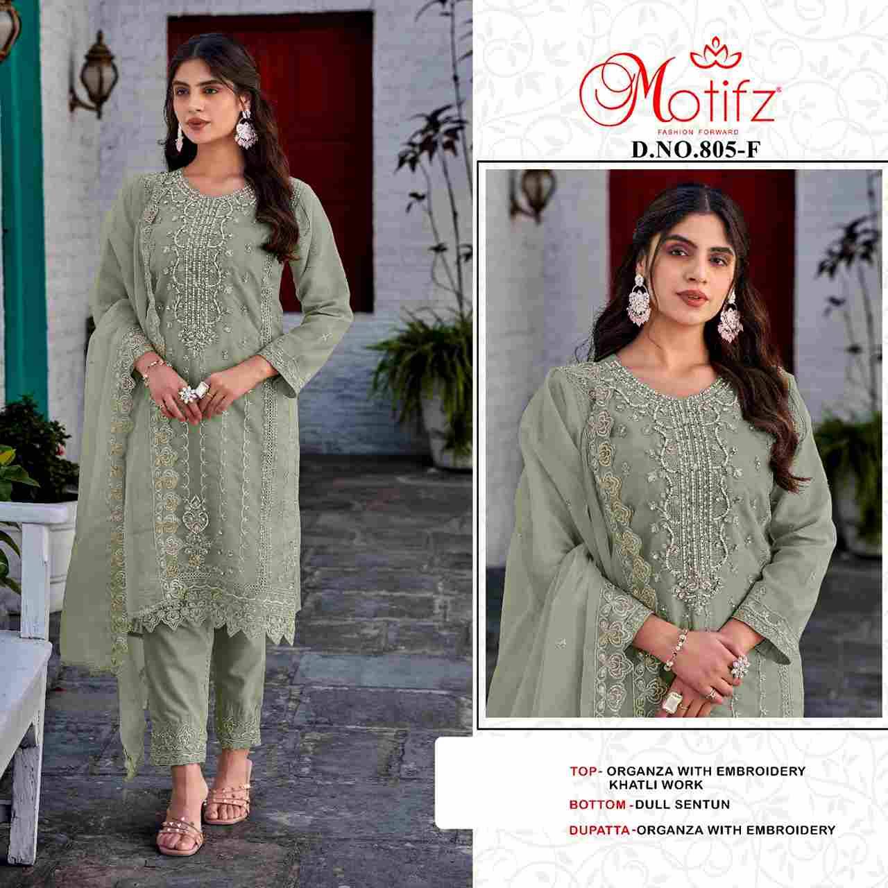 Motifz Hit Design 805 Colours Vol-2 By Motifz 805-E To 805-H Series Beautiful Pakistani Suits Colorful Stylish Fancy Casual Wear & Ethnic Wear Organza Dresses At Wholesale Price