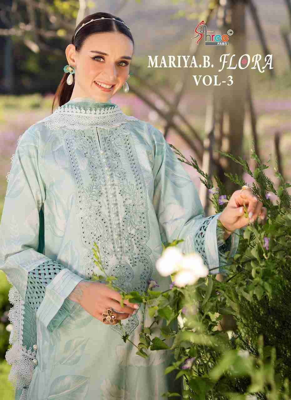Mariya.B. Flora Vol-3 By Shree Fabs 3835 To 3840 Series Beautiful Pakistani Suits Stylish Fancy Colorful Party Wear & Occasional Wear Pure Jam Cotton Print With Embroidery Dresses At Wholesale Price