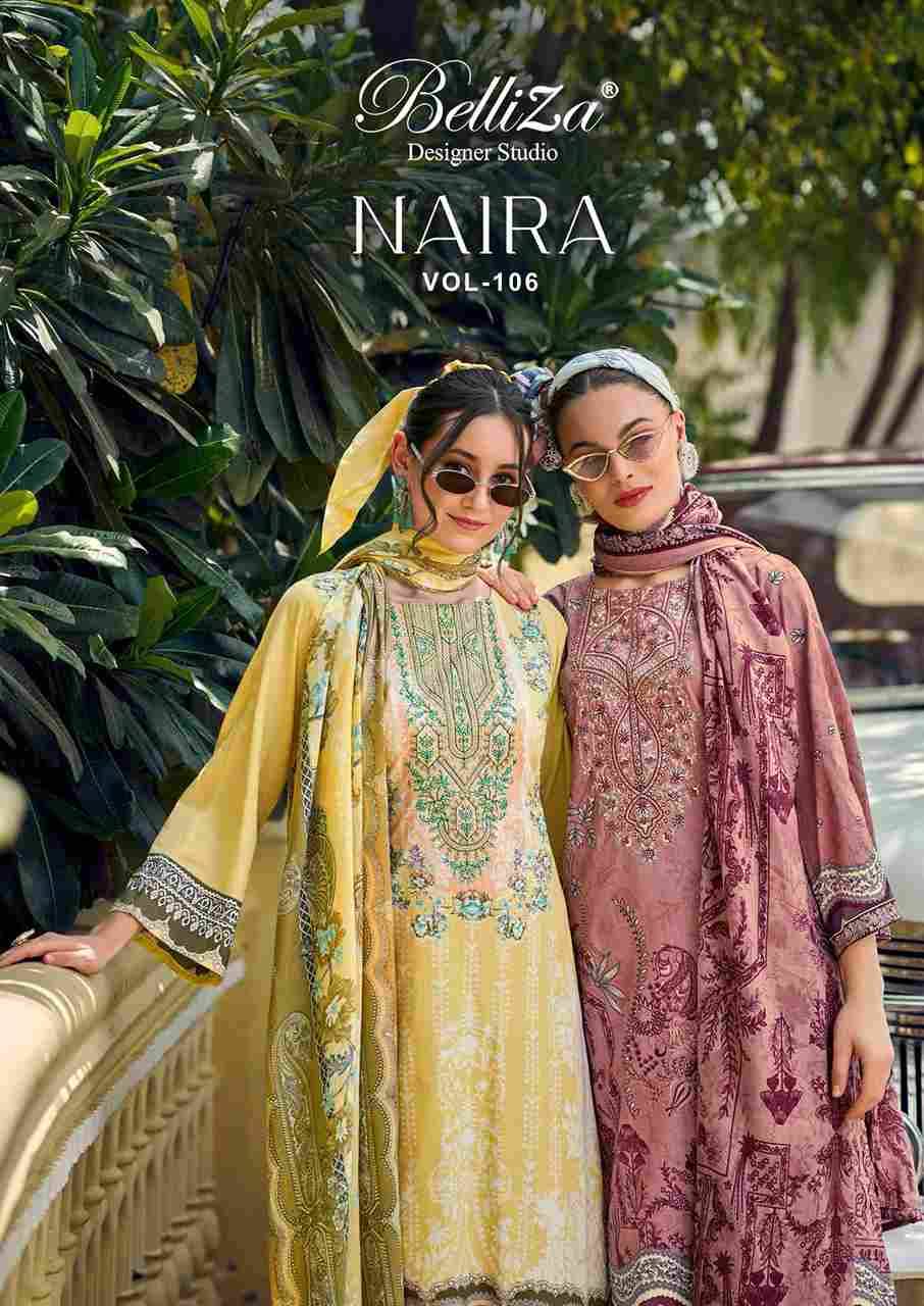 Naira Vol-106 By Belliza 848-001 To 848-008 Series Beautiful Festive Suits Stylish Fancy Colorful Casual Wear & Ethnic Wear Pure Cotton Print Dresses At Wholesale Price