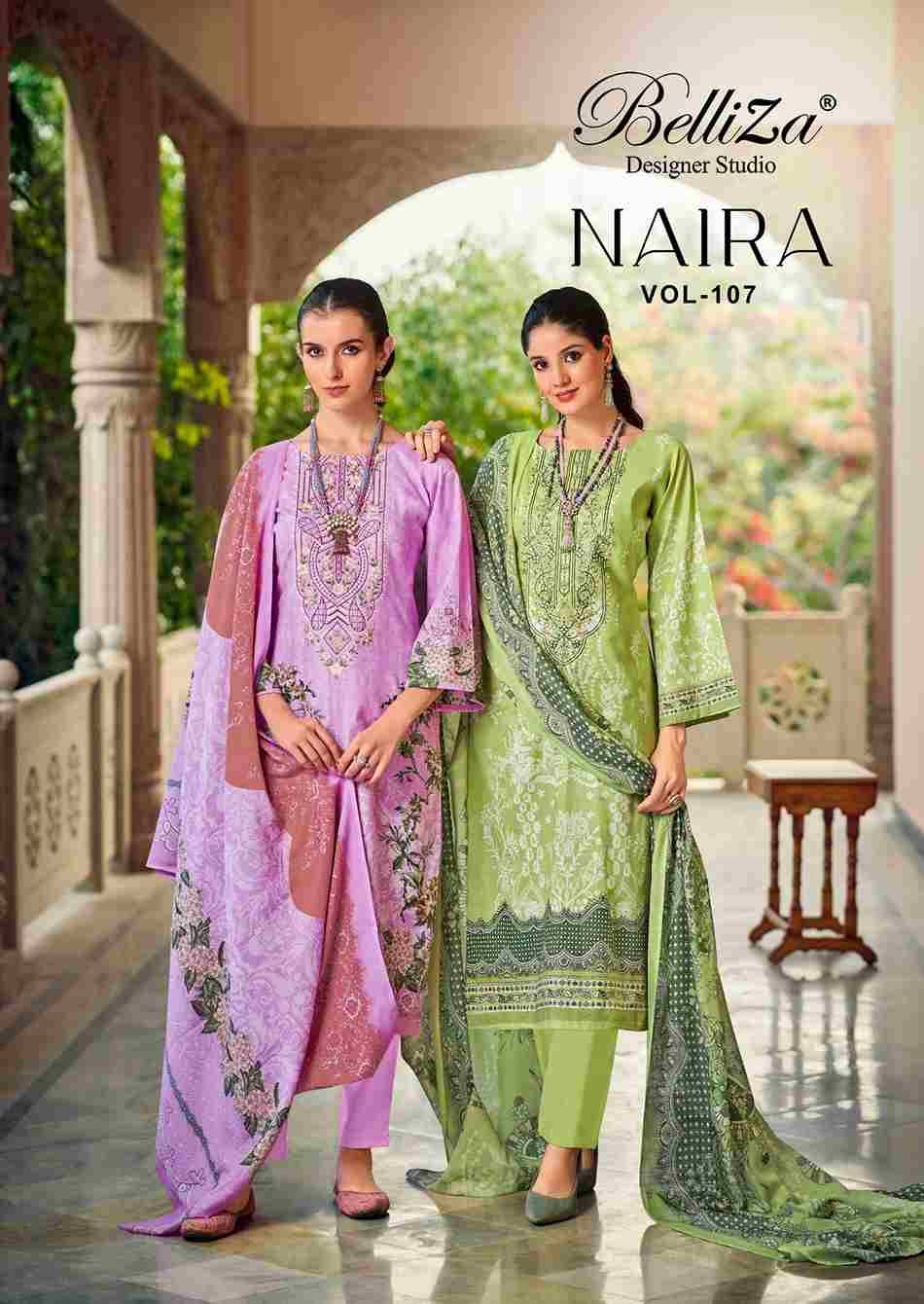 Naira Vol-107 By Belliza 853-001 To 853-008 Series Beautiful Festive Suits Stylish Fancy Colorful Casual Wear & Ethnic Wear Pure Cotton Print Dresses At Wholesale Price