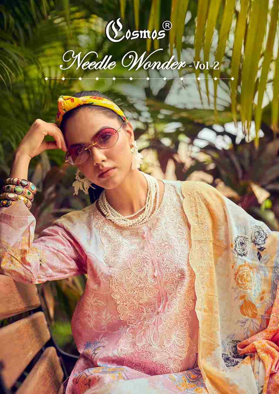 Needle Wonder Vol-2 By Cosmos 201 To 208 Series Beautiful Pakistani Suits Colorful Stylish Fancy Casual Wear & Ethnic Wear Lawn Cotton Embroidered Dresses At Wholesale Price