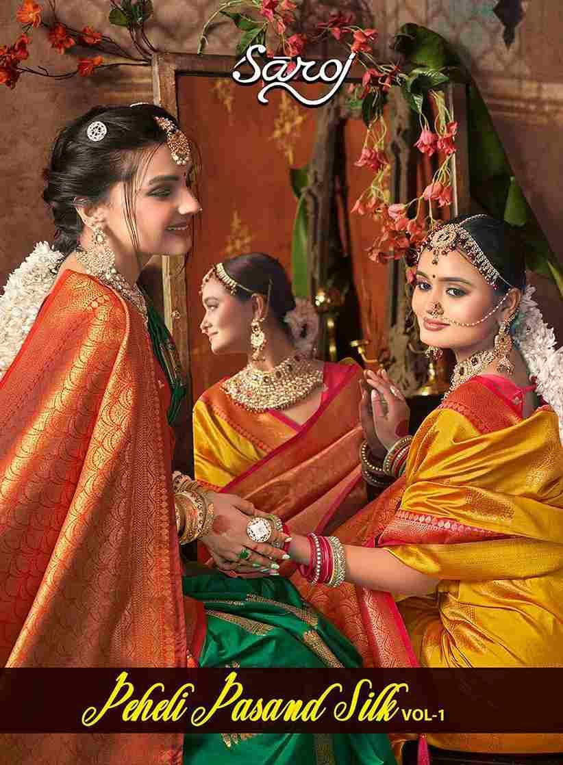 Peheli Pasand Silk Vol-1 By Saroj 1001 To 1006 Series Indian Traditional Wear Collection Beautiful Stylish Fancy Colorful Party Wear & Occasional Wear Silk Sarees At Wholesale Price