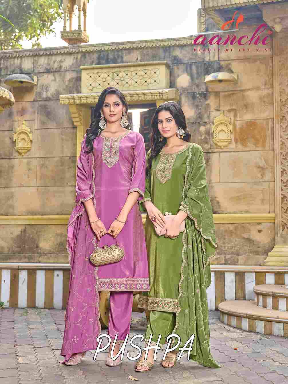Pushpa By Aanchi 01 To 04 Series Beautiful Festive Suits Colorful Stylish Fancy Casual Wear & Ethnic Wear Roman Shimmer Dresses At Wholesale Price