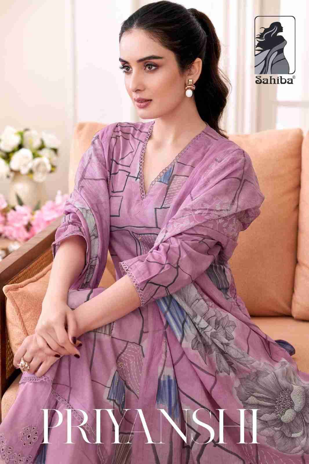 Priyanshi By Sahiba Fabrics Beautiful Festive Suits Colorful Stylish Fancy Casual Wear & Ethnic Wear Pure Lawn Cotton Dresses At Wholesale Price