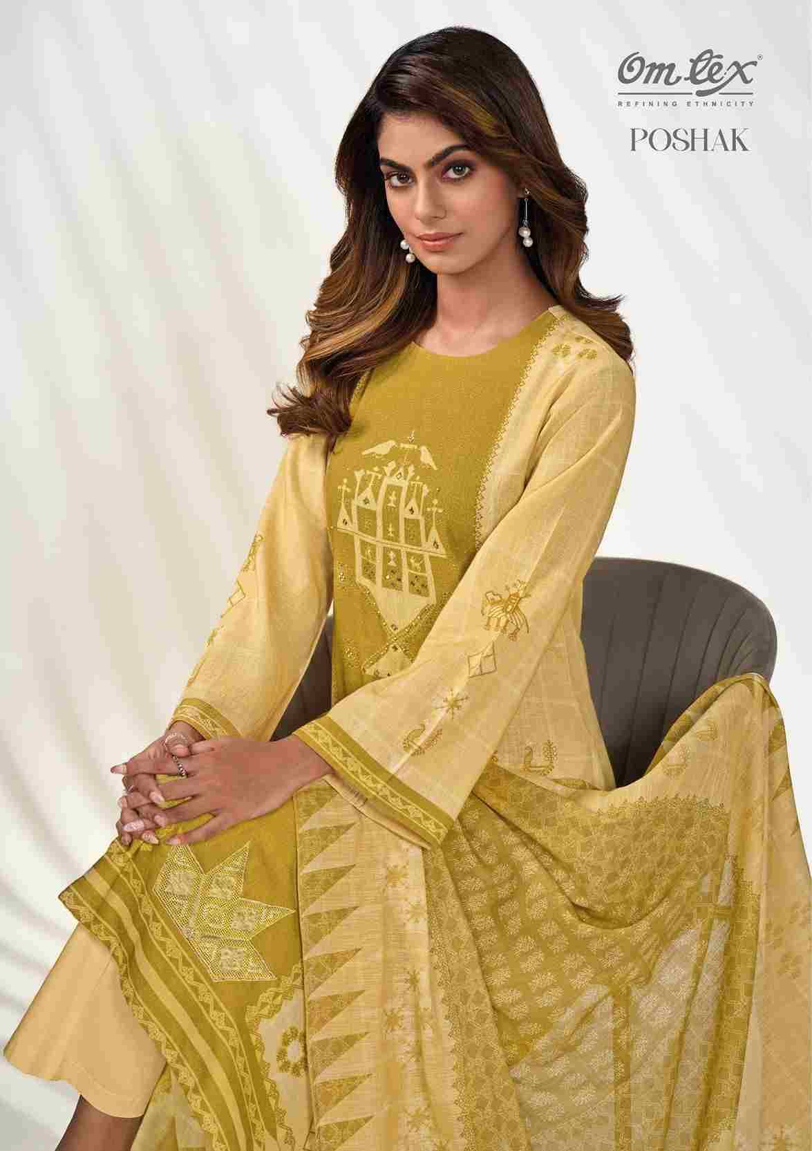 Poshak By Om Tex 7681-A To 7681-D Series Beautiful Suits Stylish Fancy Colorful Party Wear & Ethnic Wear Linen Dresses At Wholesale Price