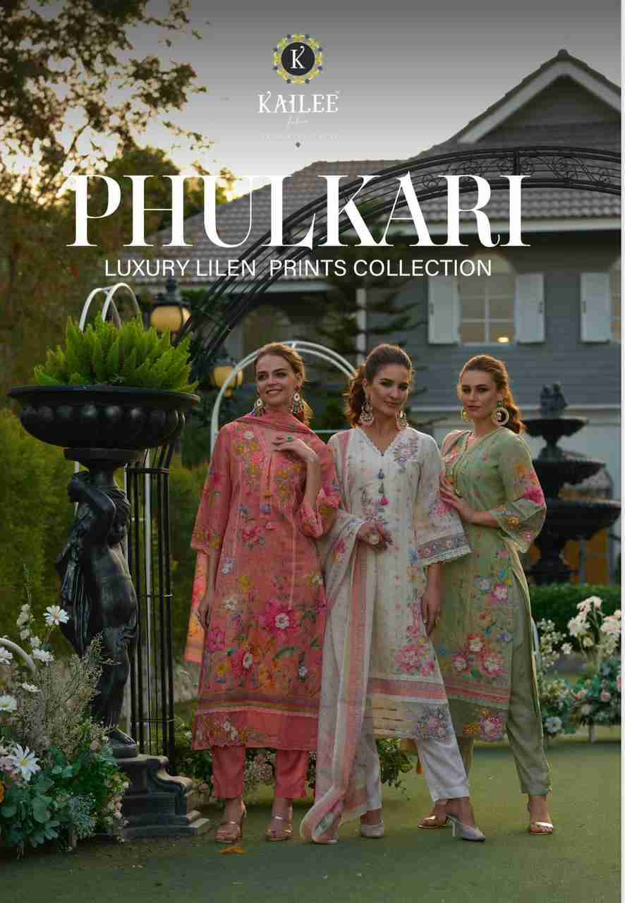 Phulkari By Kailee 43901 To 43903 Series Beautiful Festive Suits Colorful Stylish Fancy Casual Wear & Ethnic Wear Pure Linen Dresses At Wholesale Price