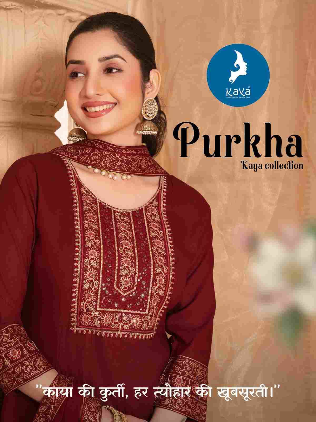 Purkha By Kaya 01 To 06 Series Beautiful Stylish Festive Suits Fancy Colorful Casual Wear & Ethnic Wear & Ready To Wear Rayon Dresses At Wholesale Price
