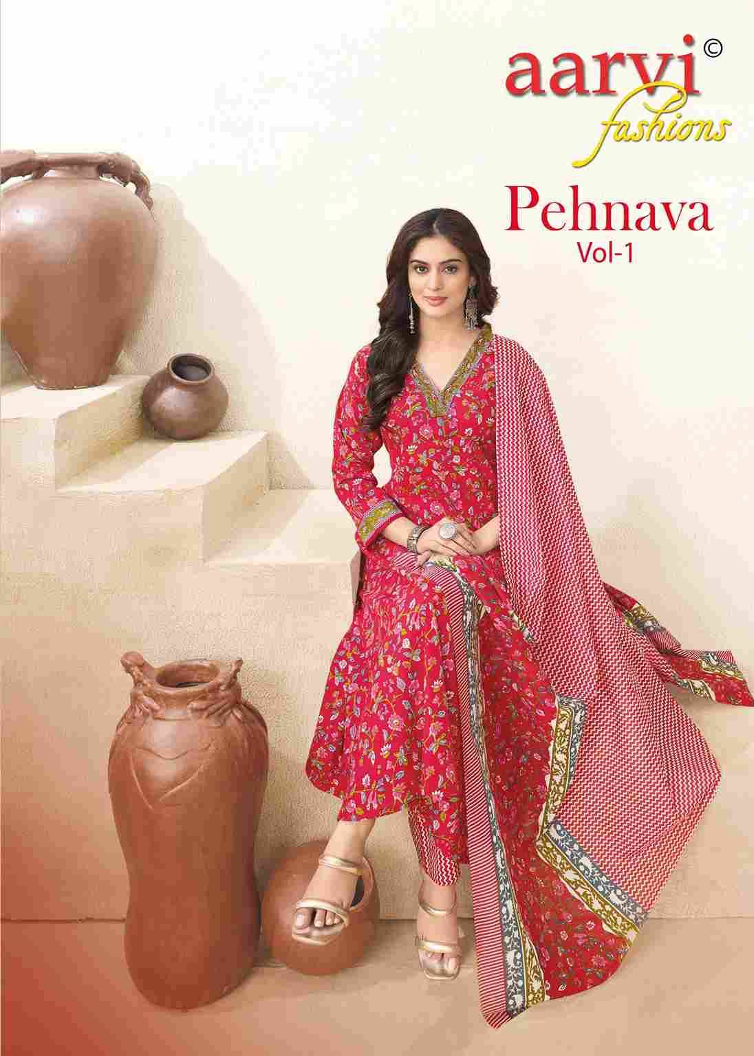 Pehnava Vol-1 By Aarvi Fashion 7479 To 7486 Series Beautiful Stylish Suits Fancy Colorful Casual Wear & Ethnic Wear & Ready To Wear Pure Cotton Printed Dresses At Wholesale Price