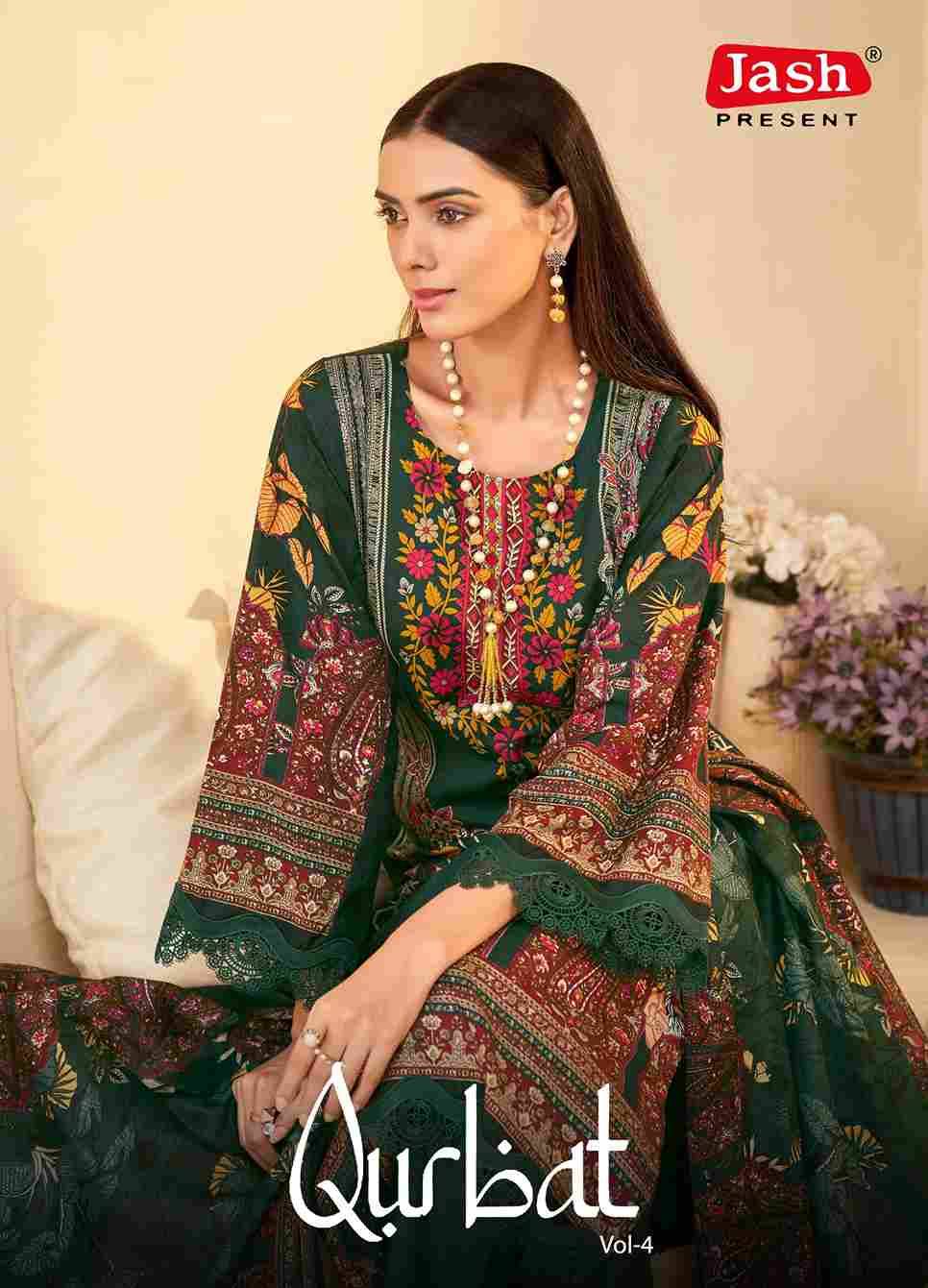 Qurbat Vol-4 By Jash 4001 To 4008 Series Beautiful Festive Suits Stylish Fancy Colorful Casual Wear & Ethnic Wear Cotton Print Dresses At Wholesale Price