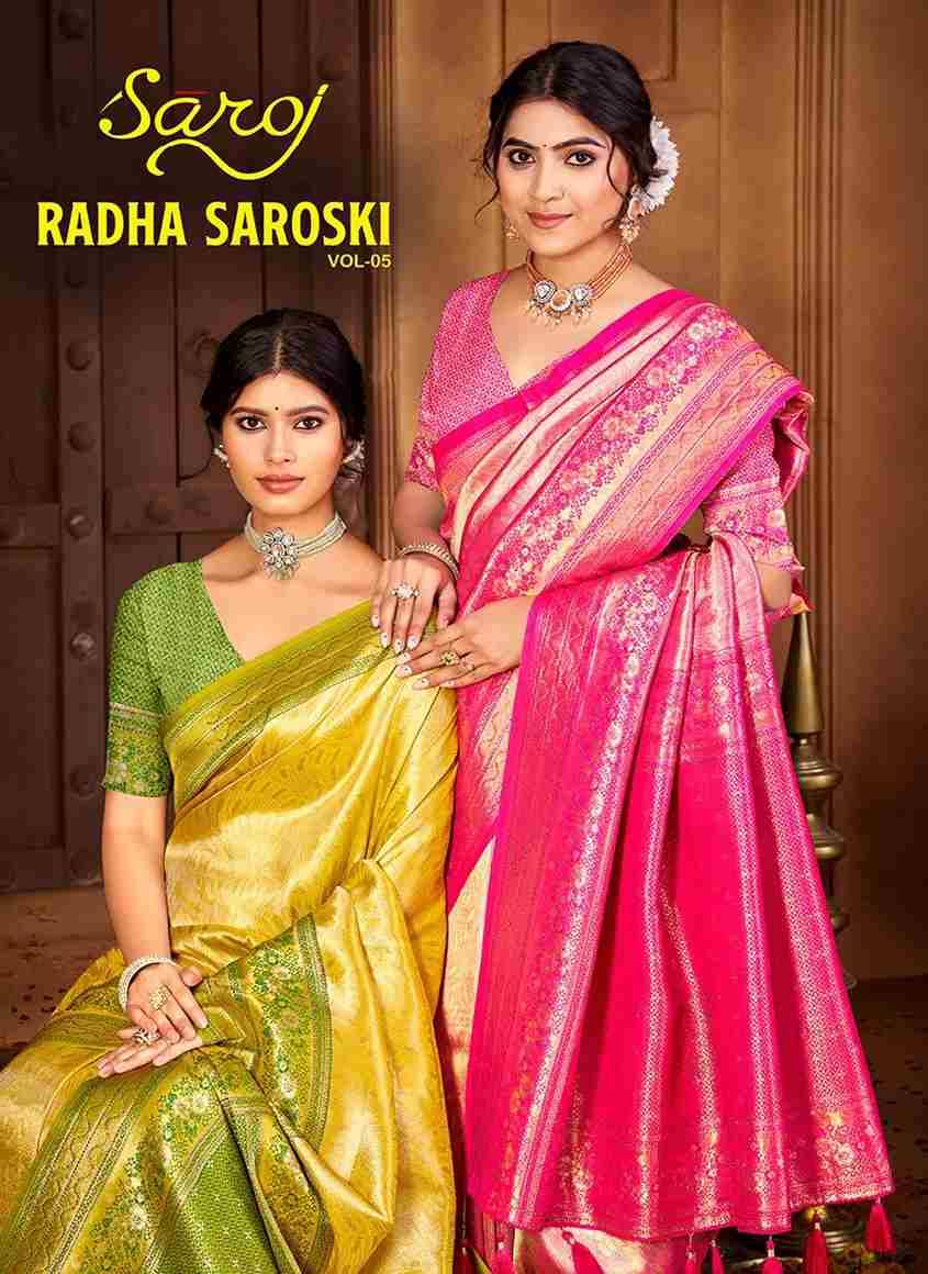 Radha Saroski Vol-5 By Saroj 1001 To 1006 Series Indian Traditional Wear Collection Beautiful Stylish Fancy Colorful Party Wear & Occasional Wear Soft Silk Sarees At Wholesale Price