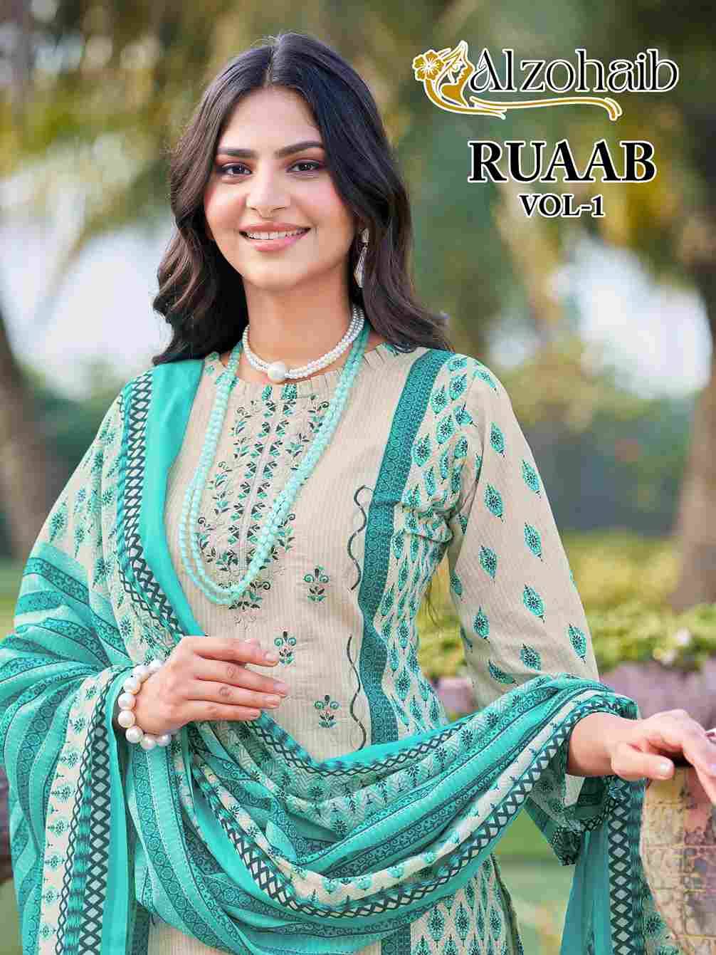 Ruaab Vol-1 By Alzohaib Beautiful Pakistani Suits Stylish Fancy Colorful Party Wear & Occasional Wear Pure Cotton Print Dresses At Wholesale Price