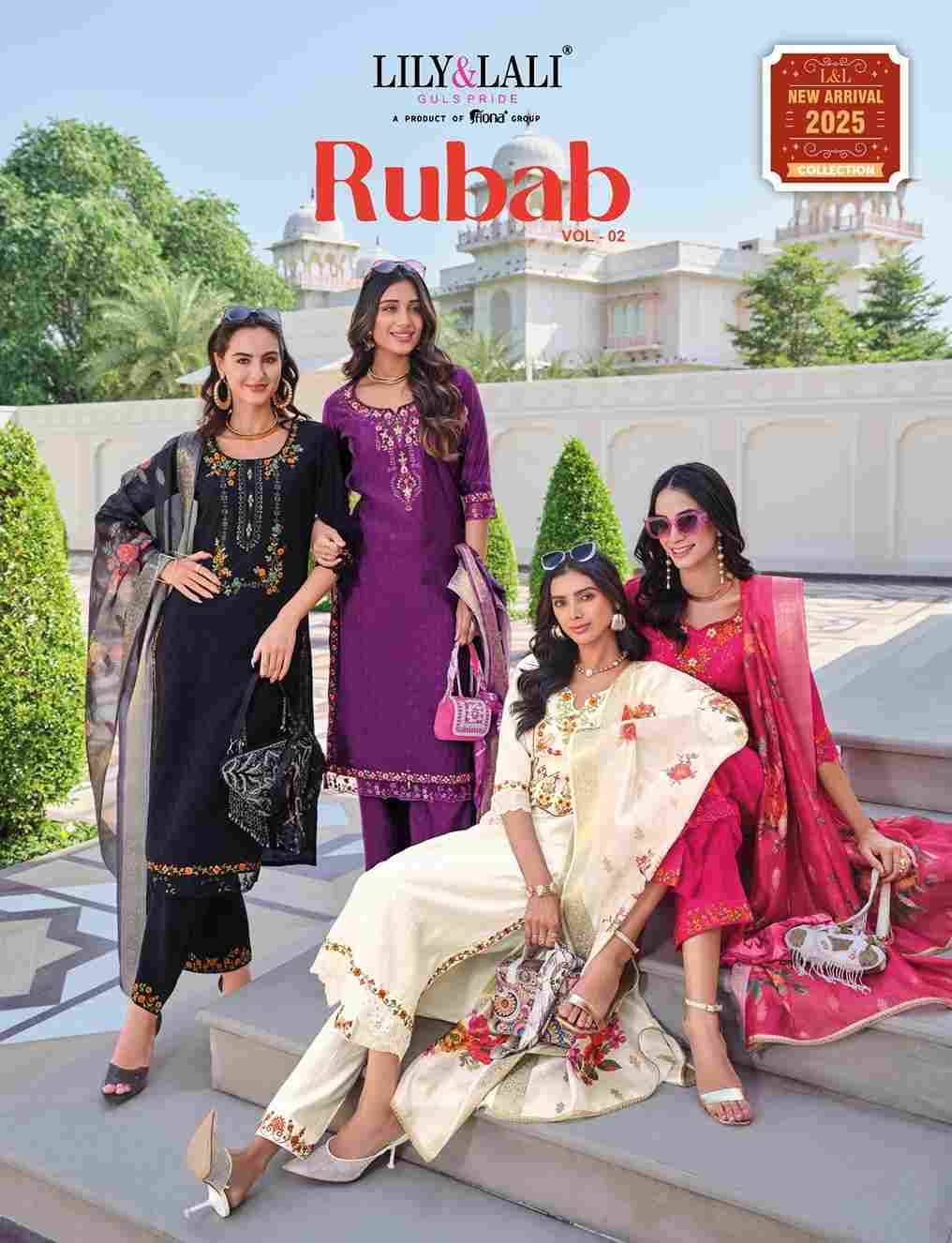 Rubab Vol-2 By Lily And Lali 24201 To 24206 Series Beautiful Festive Suits Colorful Stylish Fancy Casual Wear & Ethnic Wear Jacquard Viscose Silk Embroidered Dresses At Wholesale Price