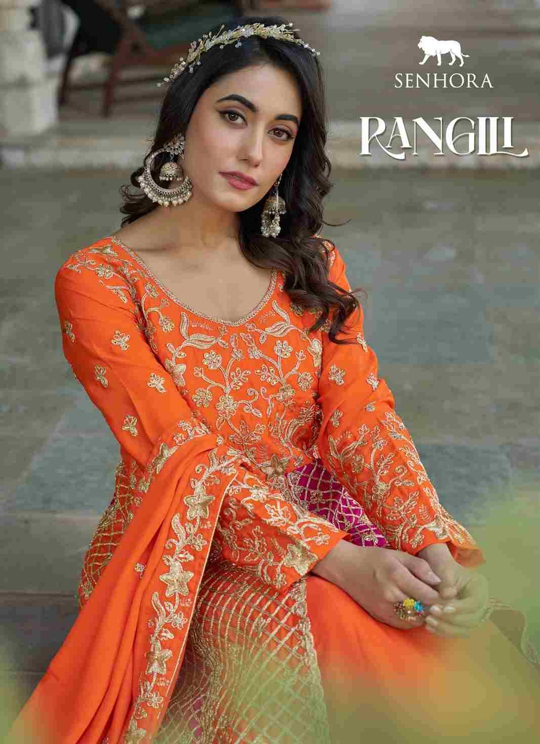 Rangili By Senhora Dresses 3096 To 3097 Series Designer Stylish Fancy Colorful Beautiful Party Wear & Ethnic Wear Collection Chinnon Gowns With Dupatta At Wholesale Price