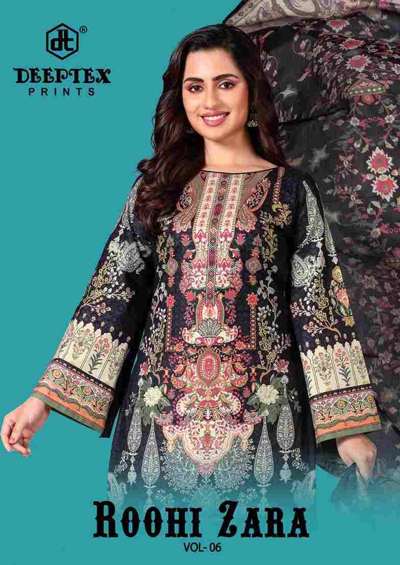 Roohi Zara Vol-6 By Deeptex Prints 6001 To 6008 Series Beautiful Stylish Festive Suits Fancy Colorful Casual Wear & Ethnic Wear & Ready To Wear Heavy Lawn Print Dresses At Wholesale Price