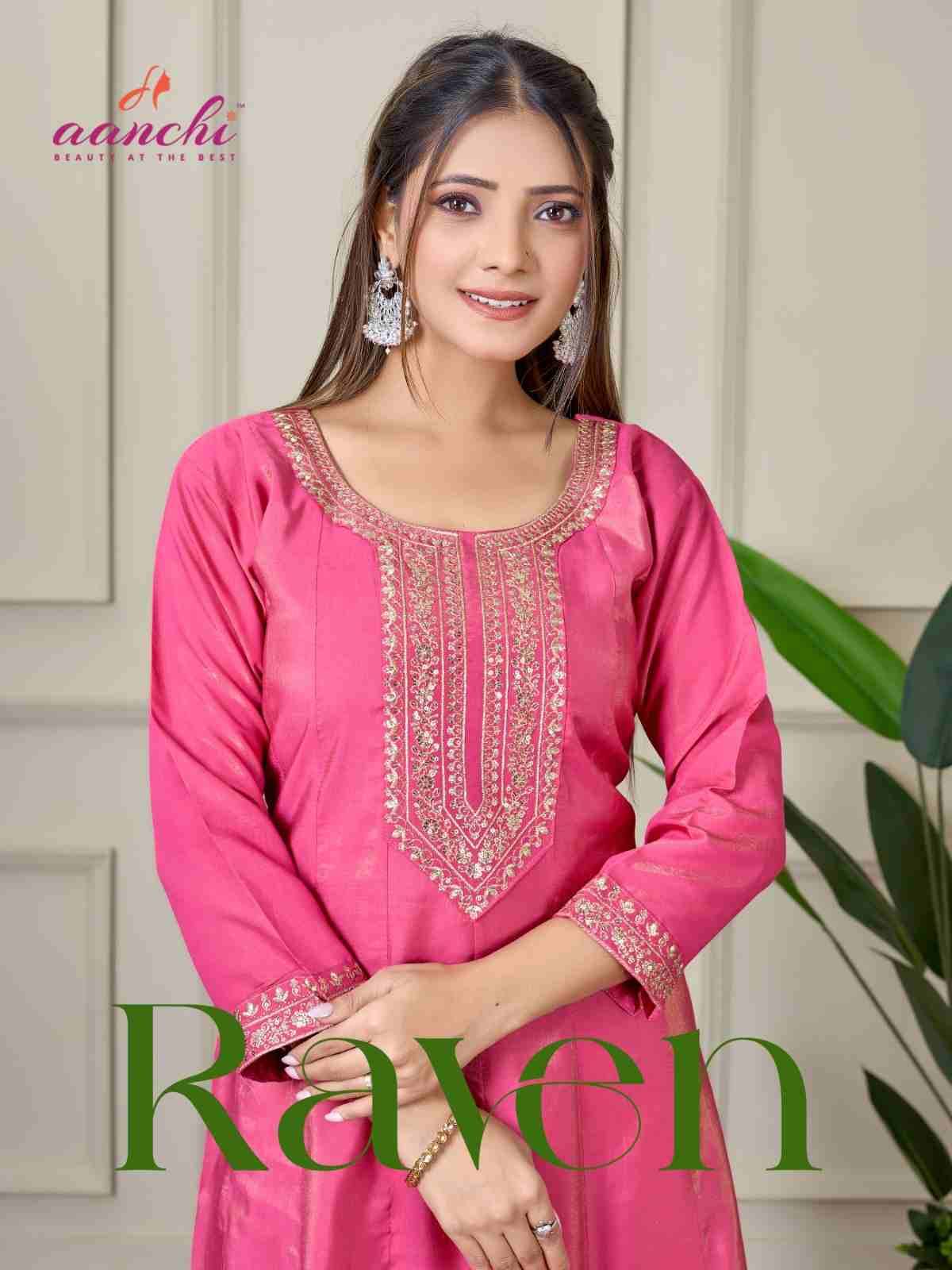 Raven By Aanchi 1001 To 1004 Series Designer Stylish Fancy Colorful Beautiful Party Wear & Ethnic Wear Collection Roman Shimmer Kurtis At Wholesale Price
