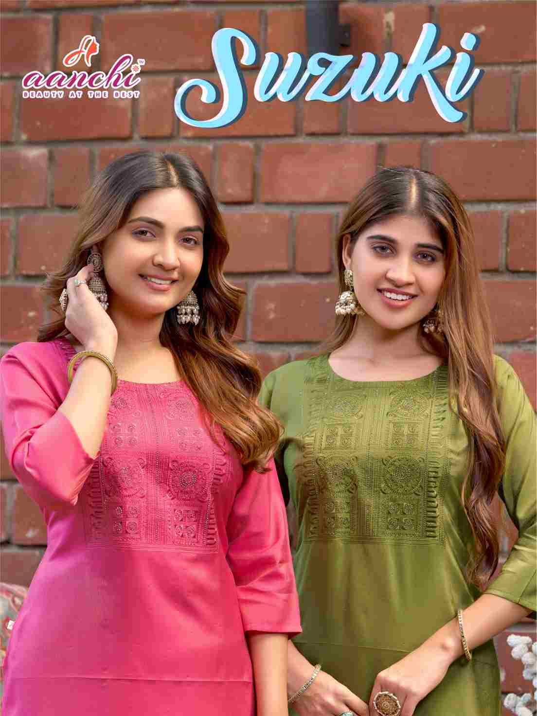 Suzuki By Aanchi 1001 To 1004 Series Designer Stylish Fancy Colorful Beautiful Party Wear & Ethnic Wear Collection Roman Shimmer Kurtis At Wholesale Price