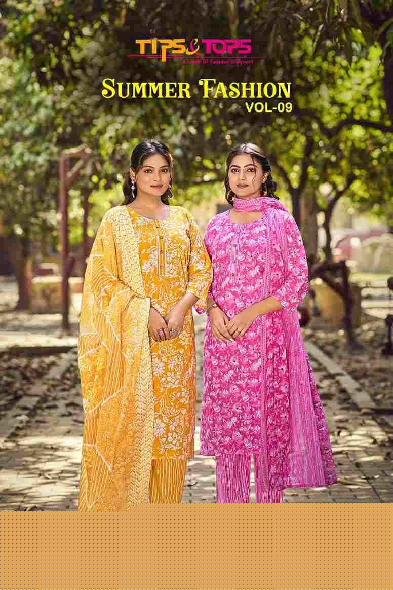 Summer Fashion Vol-9 By Tips And Tops 1001 To 1006 Series Designer Festive Suits Beautiful Fancy Colorful Stylish Party Wear & Occasional Wear Cotton Print Dresses At Wholesale Price