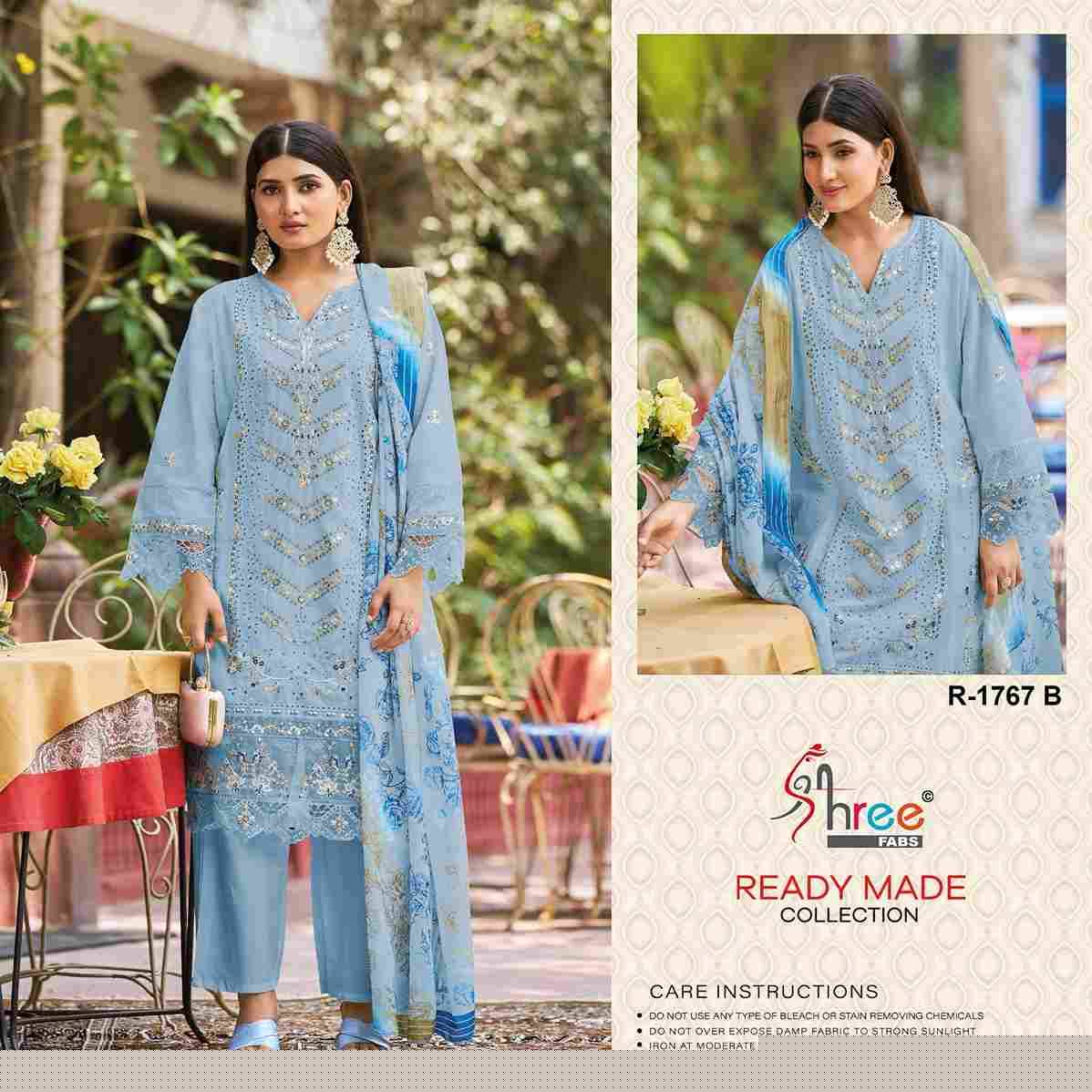 Shree Fabs Hit Design R-1767 Colours By Shree Fabs R-1767-A To R-1767-D Series Beautiful Stylish Suits Fancy Colorful Casual Wear & Ethnic Wear & Ready To Wear Cambric Cotton Embroidery Dresses At Wholesale Price