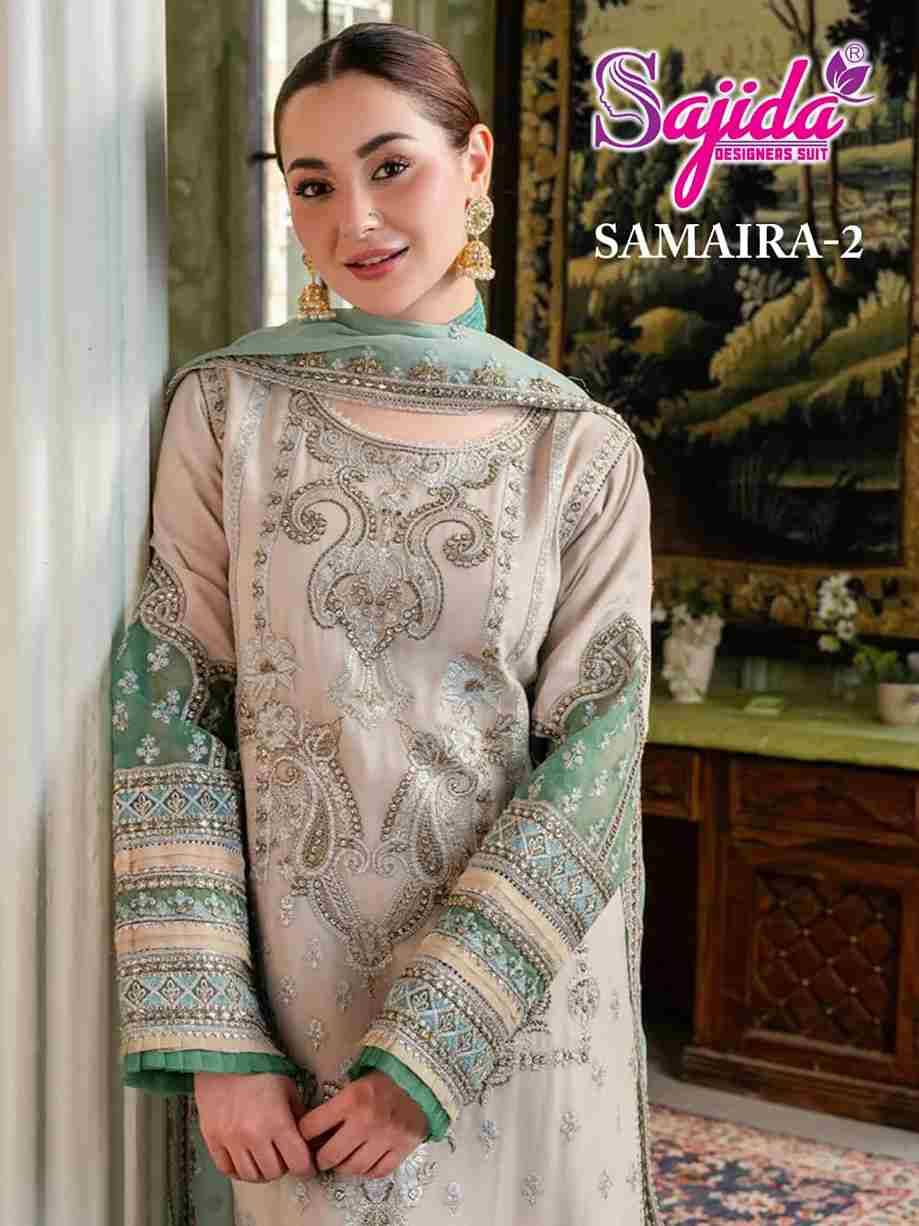 Samaira Vol-2 By Sajida Designer Suits 1036 To 1038 Series Beautiful Pakistani Suits Colorful Stylish Fancy Casual Wear & Ethnic Wear Faux Georgette Embroidered Dresses At Wholesale Price