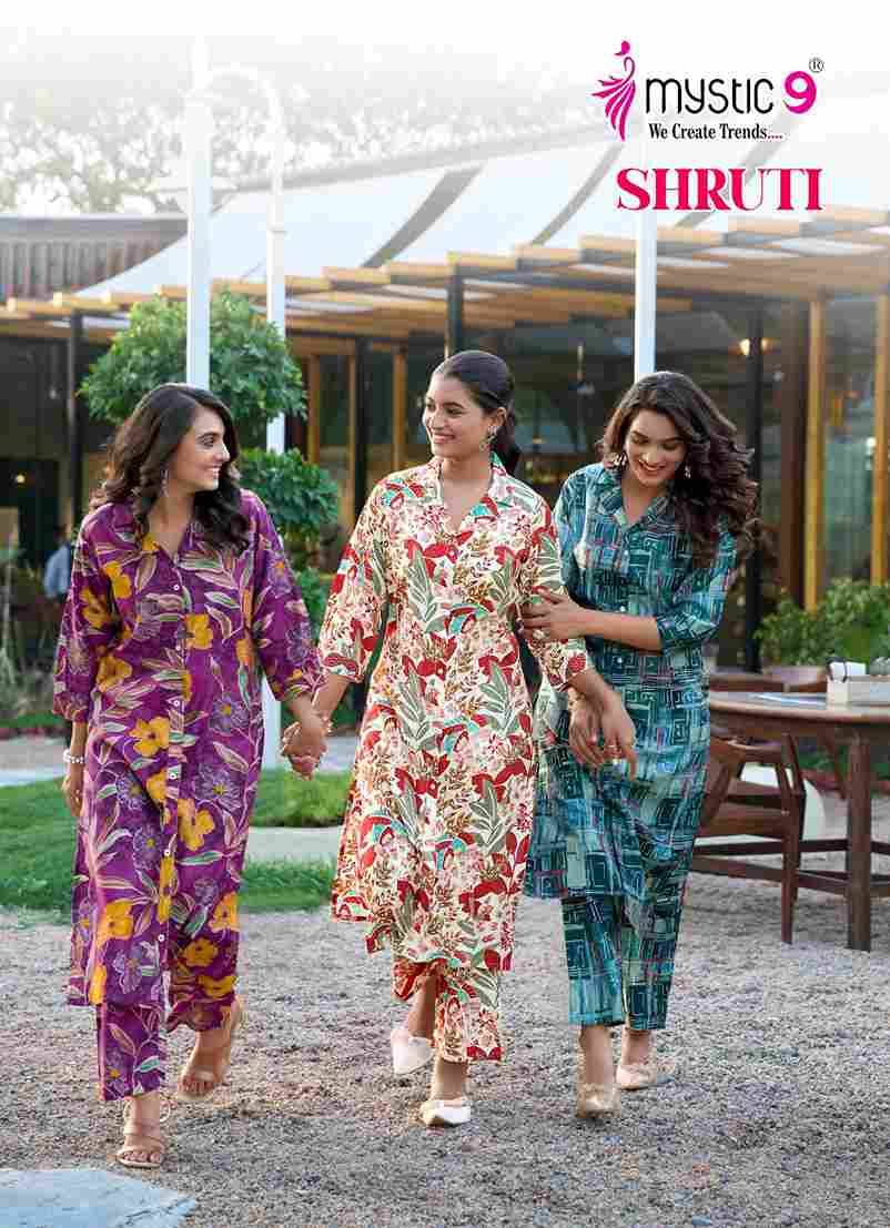 Shruti Vol-1 By Mystic 9 1001 To 1006 Series Designer Stylish Fancy Colorful Beautiful Party Wear & Ethnic Wear Collection Vertican Co-Ord At Wholesale Price