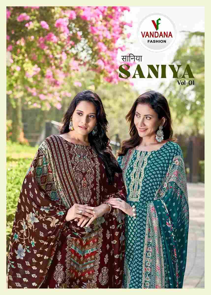 Saniya Vol-1 By Vandana Creation 1001 To 1006 Series Beautiful Festive Suits Stylish Fancy Colorful Casual Wear & Ethnic Wear Viscose Rayon Print Dresses At Wholesale Price