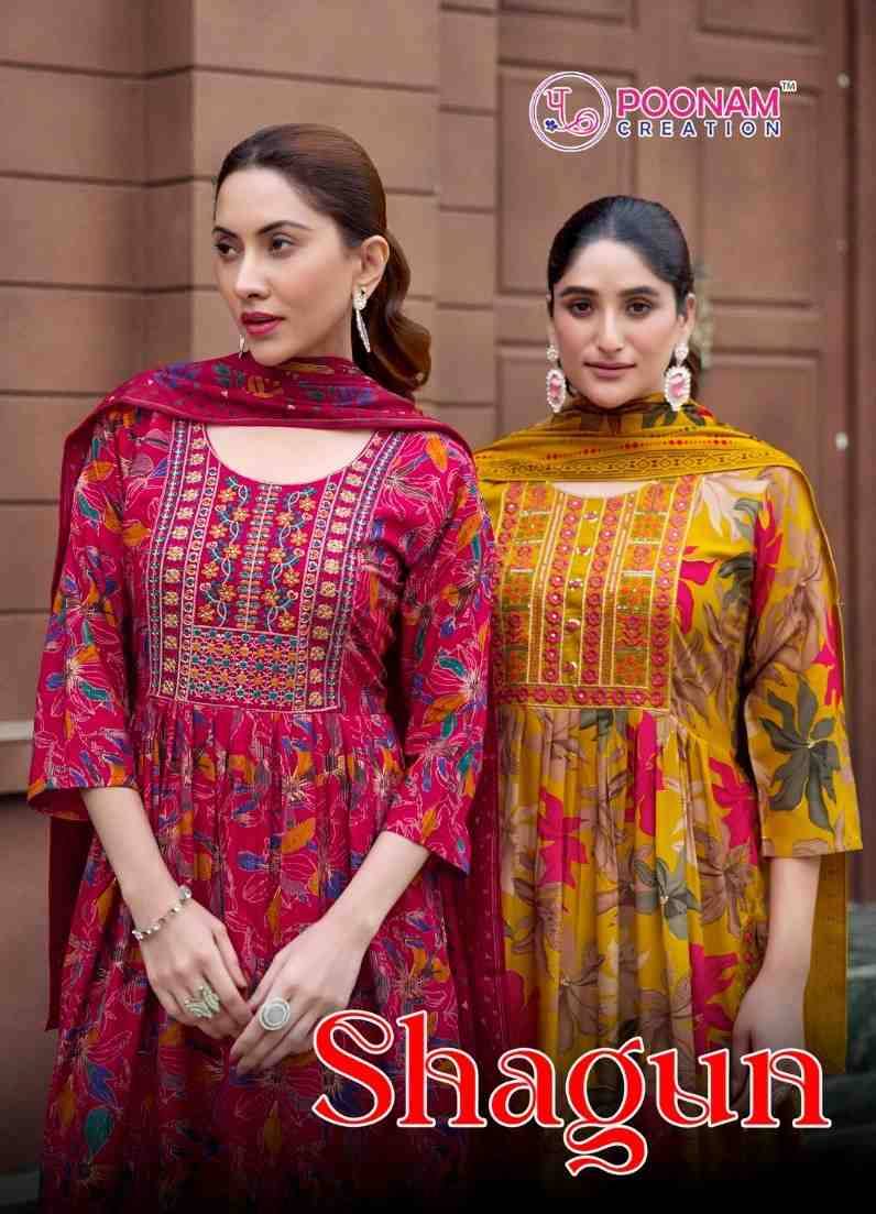 Shagun By Poonam Creation 1001 To 1008 Series Designer Festive Suits Beautiful Stylish Fancy Colorful Party Wear & Occasional Wear Heavy Rayon Dresses At Wholesale Price