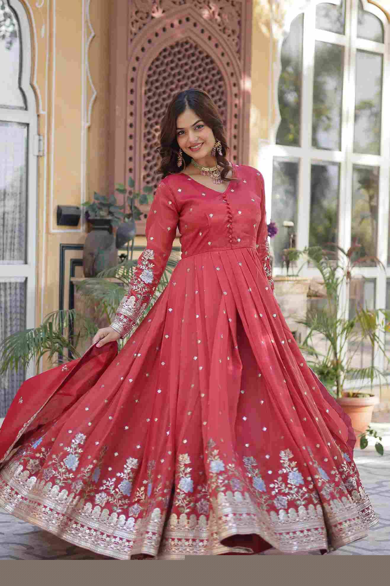 Sf-1021 By Fashid Wholesale 01 To 02 Series Designer Beautiful Collection Occasional Wear & Party Wear Viscose Cosmos Gowns At Wholesale Price