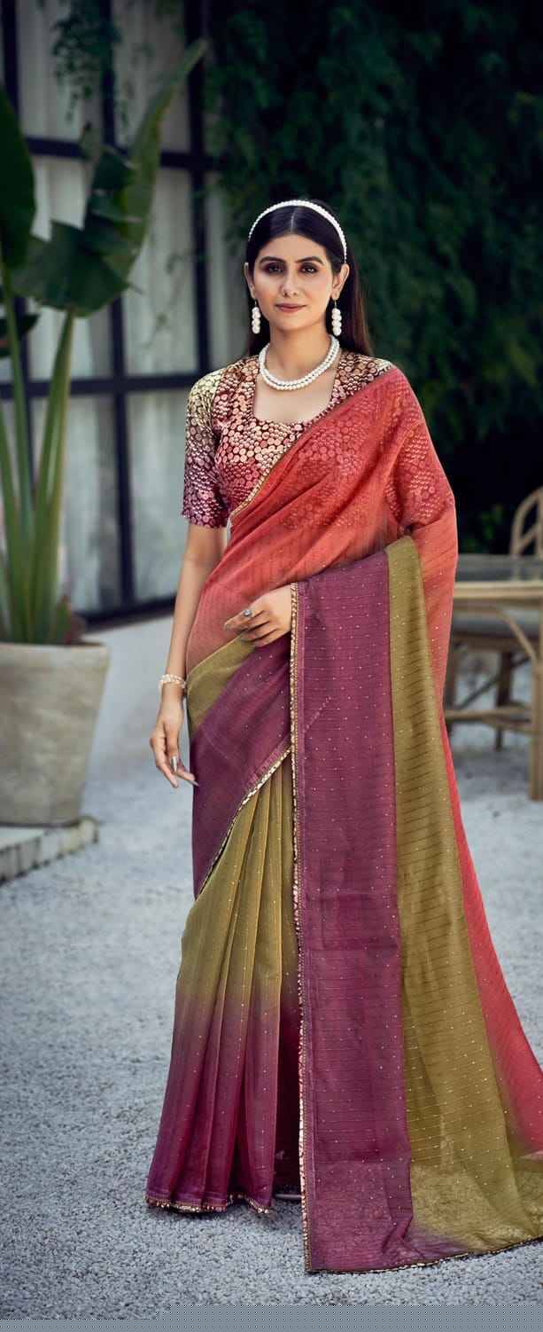 Sandhya By Fashid Wholesale 71001 To 71008 Series Indian Traditional Wear Collection Beautiful Stylish Fancy Colorful Party Wear & Occasional Wear Organza Sarees At Wholesale Price