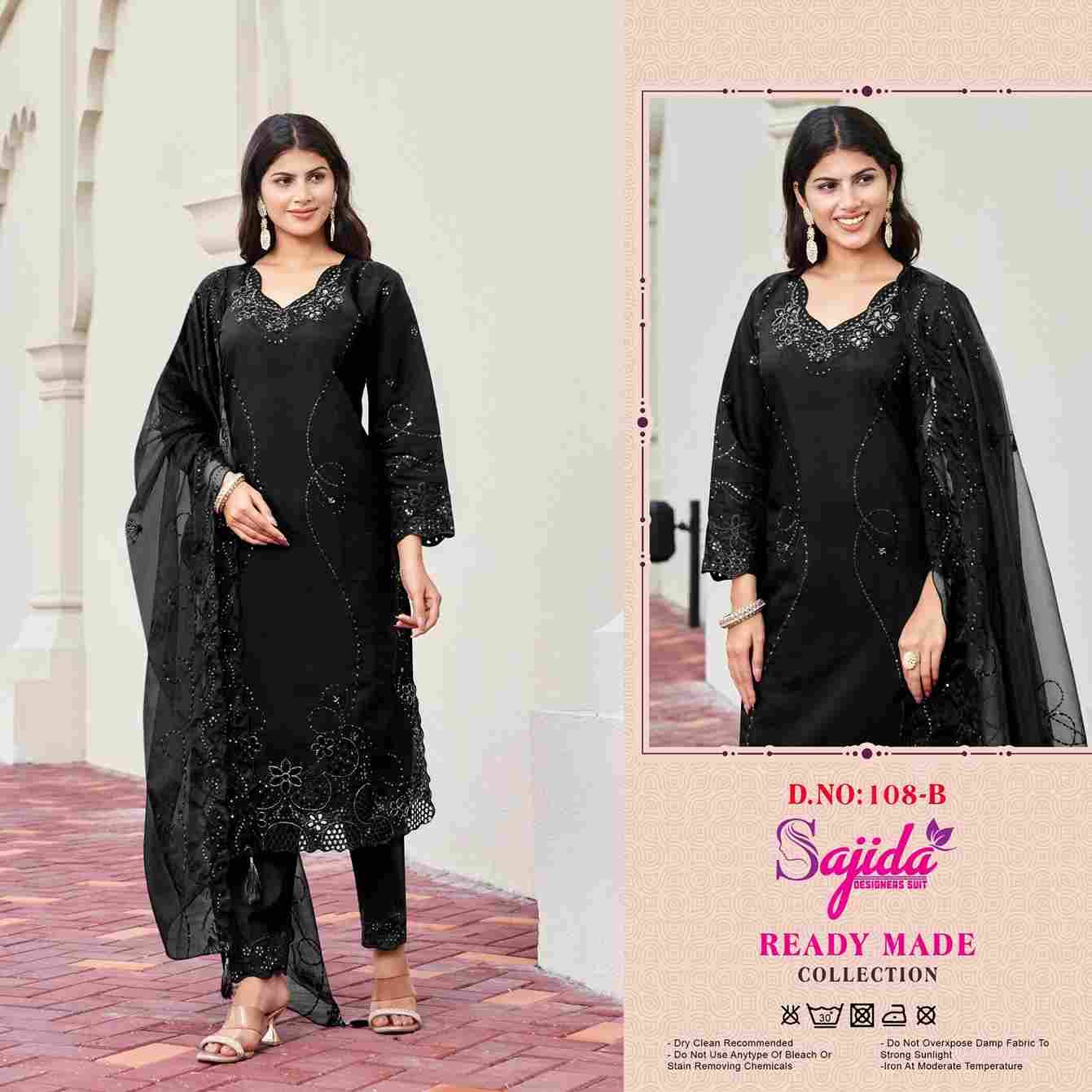 Sajida Hit Design 108 Colours By Sajida Designer Suits 108-A To 108-D Series Beautiful Pakistani Suits Colorful Stylish Fancy Casual Wear & Ethnic Wear Heavy Roman Silk Embroidered Dresses At Wholesale Price