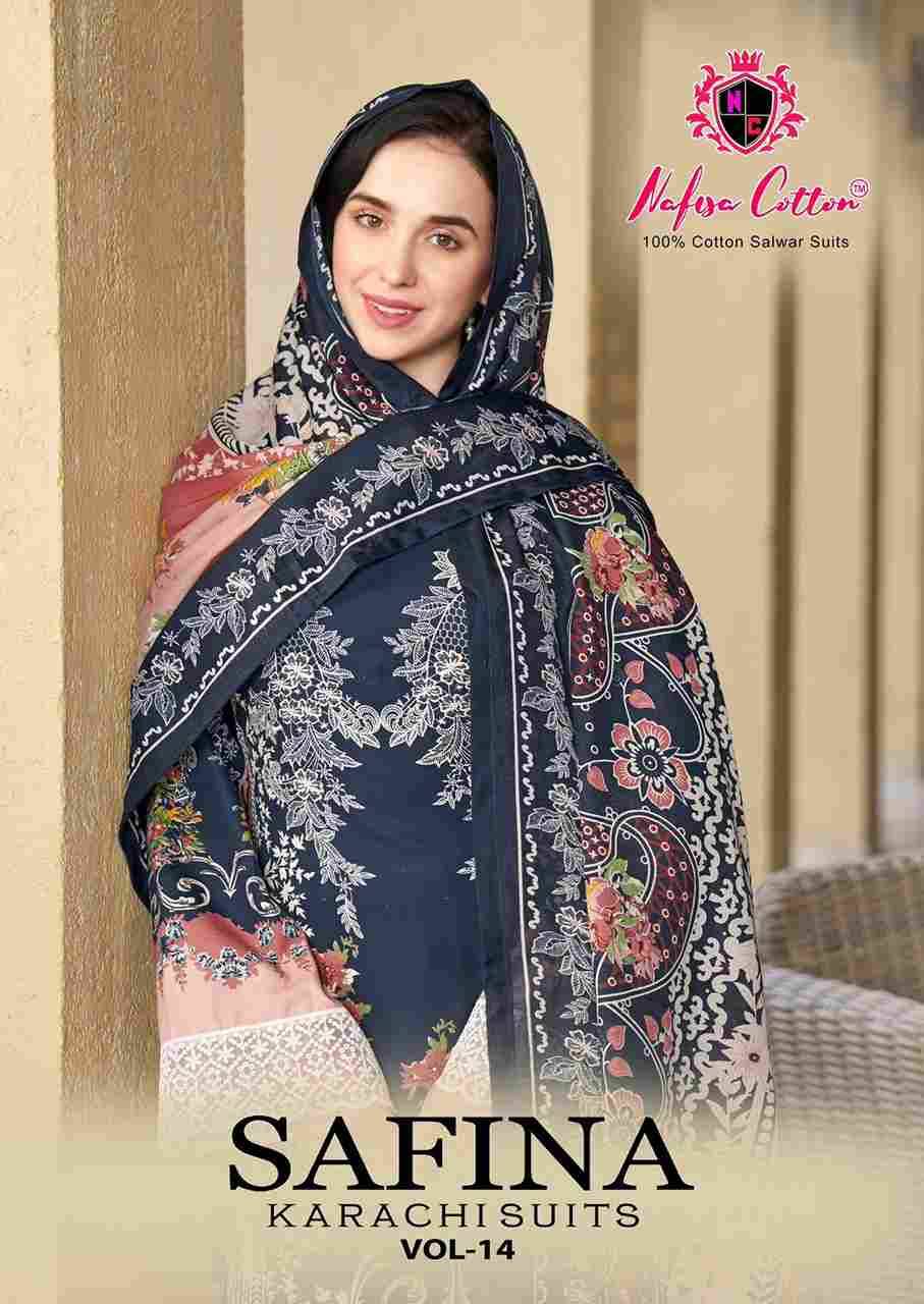 Safina Vol-14 By Nafisa Cotton 14001 To 14006 Series Beautiful Festive Suits Colorful Stylish Fancy Casual Wear & Ethnic Wear Pure Cotton Embroidered Dresses At Wholesale Price