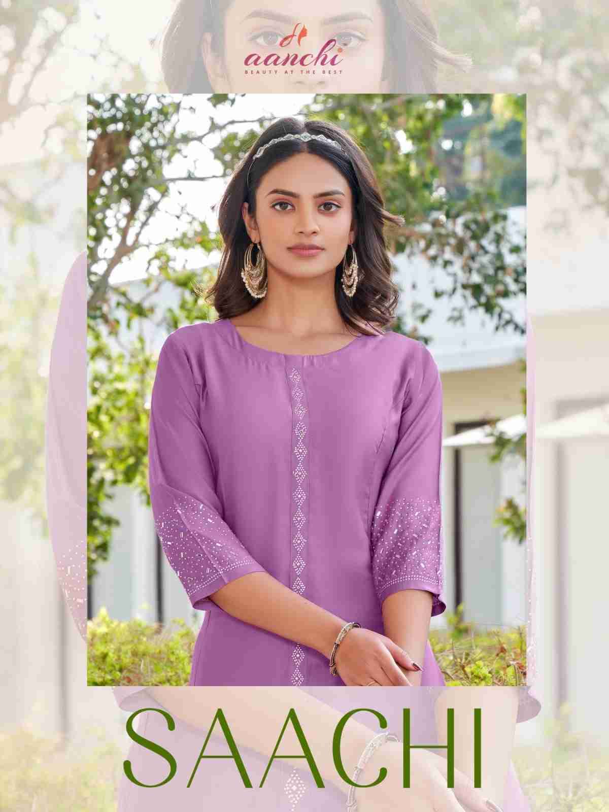 Saachi By Aanchi 1001 To 1005 Series Designer Stylish Fancy Colorful Beautiful Party Wear & Ethnic Wear Collection Fancy Kurtis At Wholesale Price