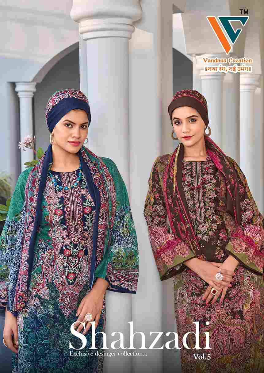 Shahzadi Vol-5 By Vandana Creation 5001 To 5008 Series Beautiful Festive Suits Stylish Fancy Colorful Casual Wear & Ethnic Wear Cotton Print Dresses At Wholesale Price
