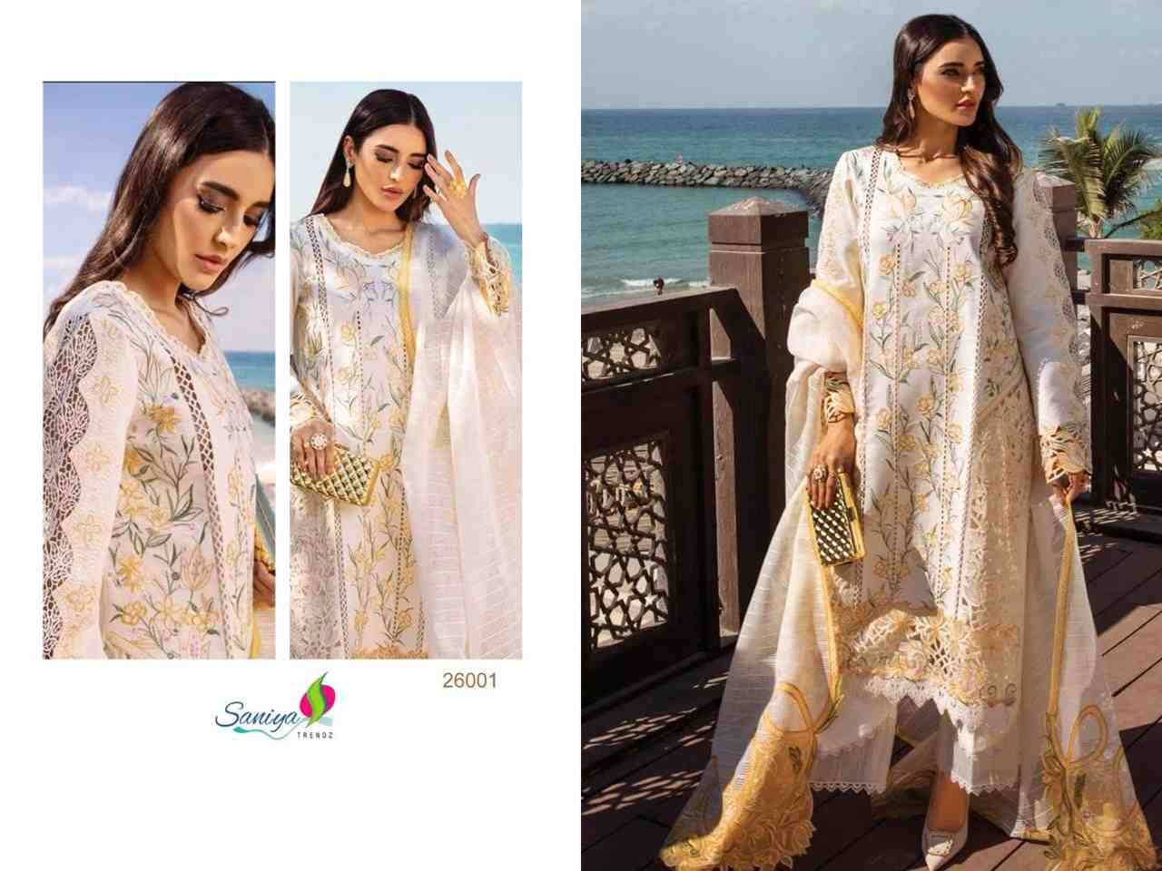 Saniya Trendz Hit Design 26001 By Saniya Trendz Beautiful Pakistani Suits Colorful Stylish Fancy Casual Wear & Ethnic Wear Pure Cotton Embroidered Dresses At Wholesale Price