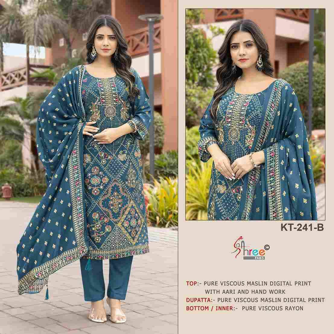 Shree Fabs Hit Design KT-241 Colours By Shree Fabs KT-241-A To KT-241-D Series Designer Pakistani Suits Beautiful Fancy Stylish Colorful Party Wear & Occasional Wear Pure Viscose Muslin Embroidery Dresses At Wholesale Price