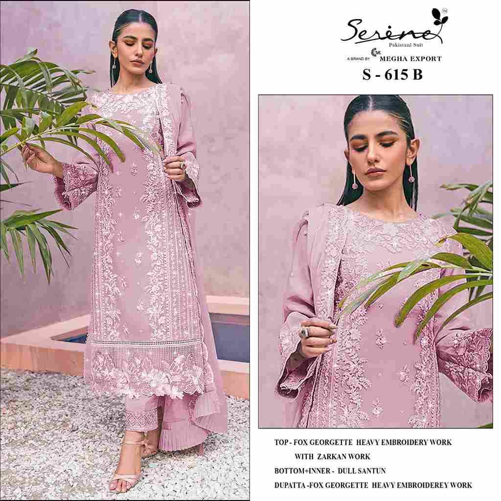 Serene Hit Design S-615 Colours By Serene S-615-A To S-615-D Series Designer Pakistani Suits Beautiful Fancy Colorful Stylish Party Wear & Occasional Wear Faux Georgette Embroidered Dresses At Wholesale Price