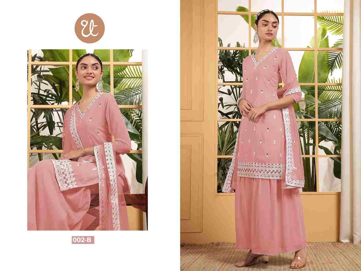 Thread Thrill 002 Colours By Thread Thrill 002-A To 002-D Series Beautiful Sharara Suits Colorful Stylish Fancy Casual Wear & Ethnic Wear Heavy Georgette Dresses At Wholesale Price