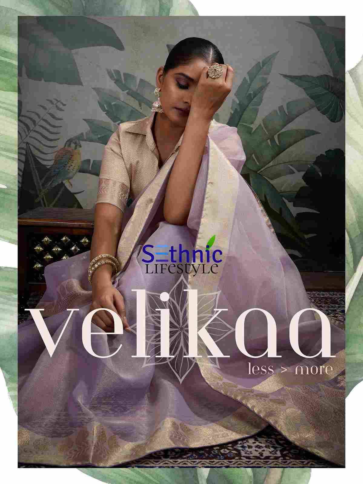 Velikaa By Sethnic 87001 To 87005 Series Indian Traditional Wear Collection Beautiful Stylish Fancy Colorful Party Wear & Occasional Wear Tissue Sarees At Wholesale Price