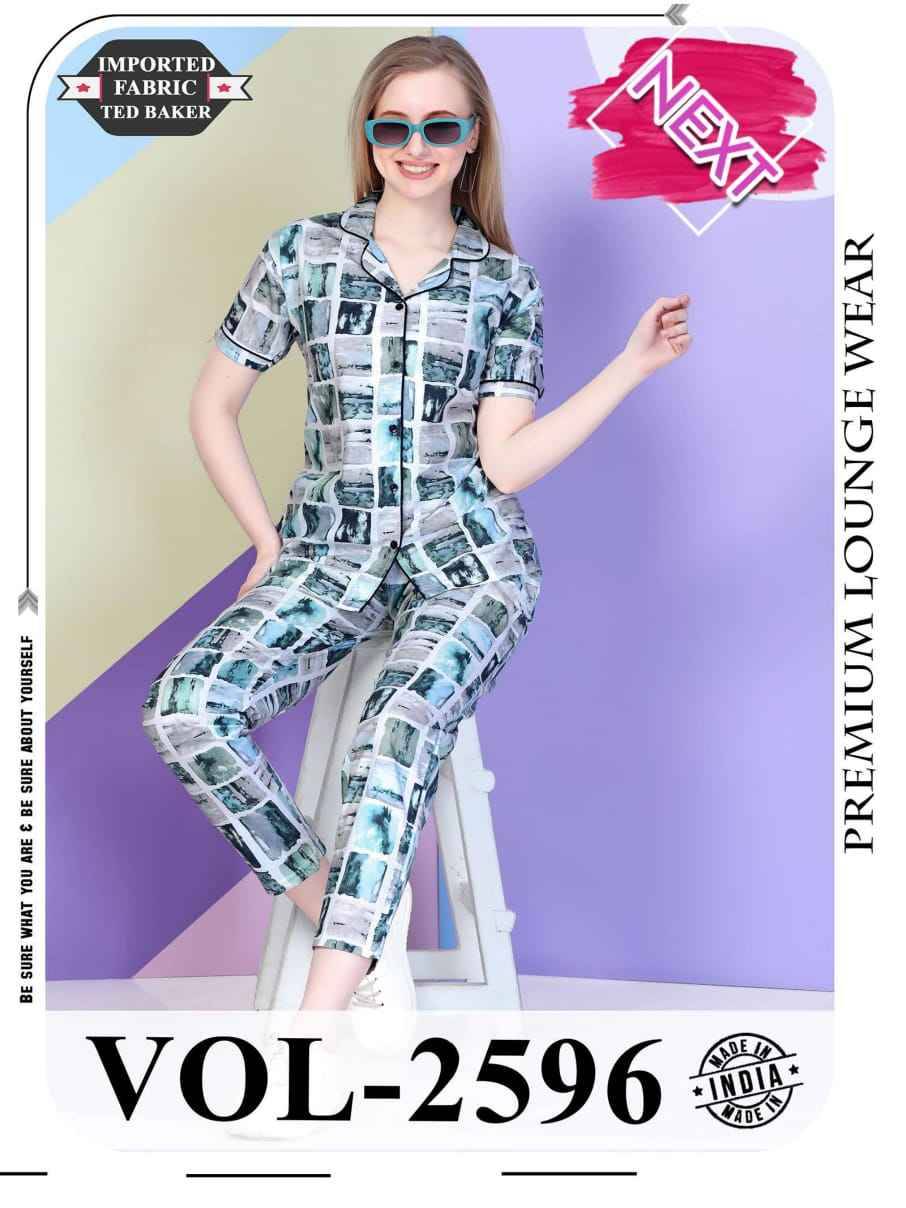 Vol-2596 By Kaamiri 2596-A To 2596-F Series Beautiful Stylish Fancy Colorful Casual Wear & Ethnic Wear Heavy Imported Night Suits At Wholesale Price