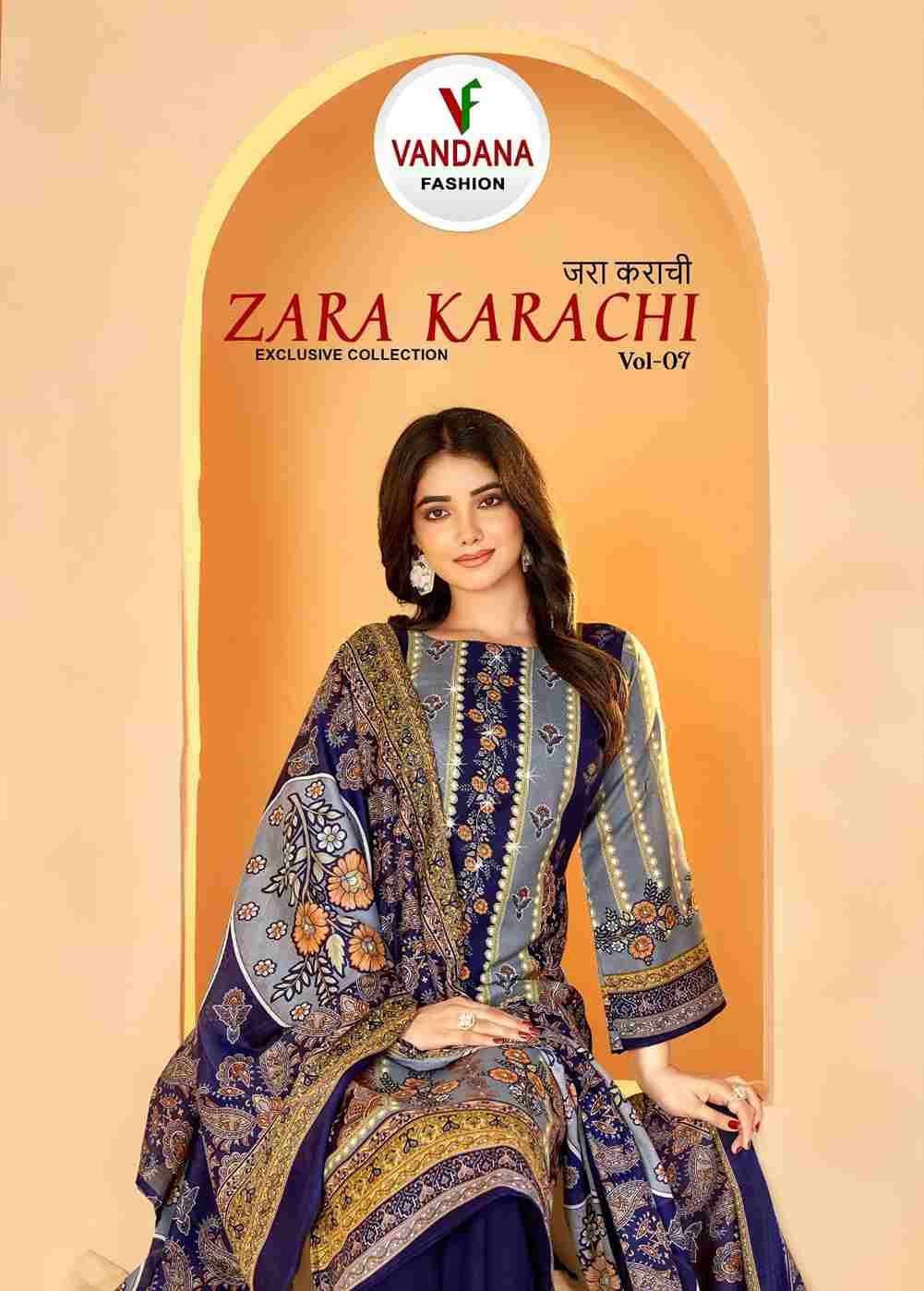 Zara Karachi Vol-7 By Vandana 7001 To 7008 Series Beautiful Festive Suits Colorful Stylish Fancy Casual Wear & Ethnic Wear Pure Cotton Digital Print Dresses At Wholesale Price