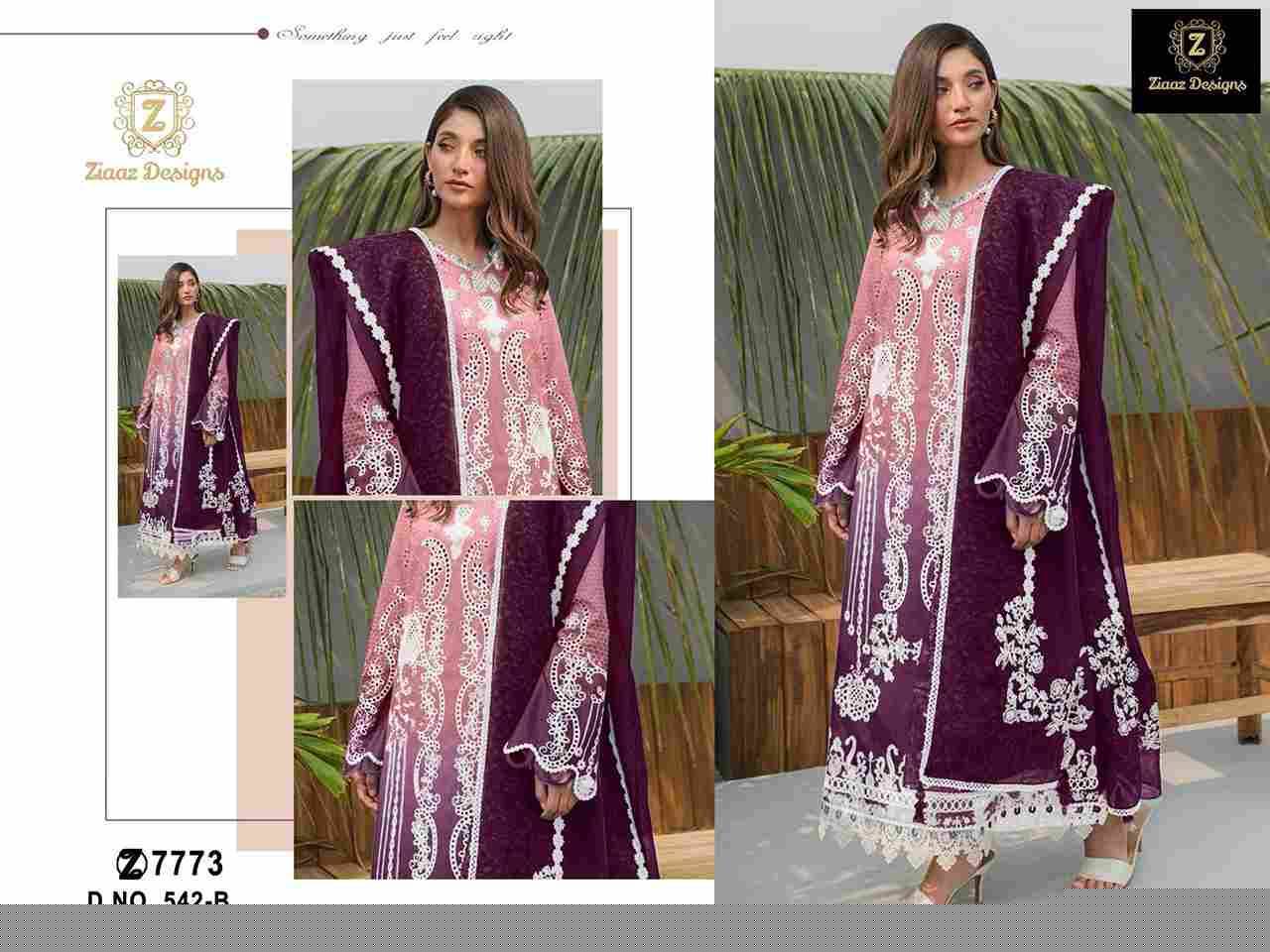 Ziaaz Designs Hit Design 542 Colours By Ziaaz Designs 542-A To 542-C Series Beautiful Pakistani Suits Colorful Stylish Fancy Casual Wear & Ethnic Wear Cotton Embroidered Dresses At Wholesale Price