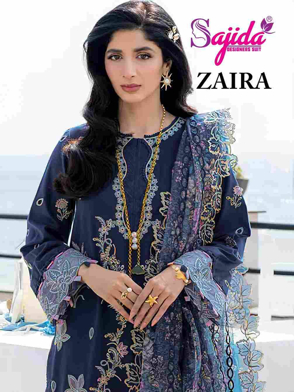 Zaira By Sajida Designer Suits 1054 To 1056 Series Beautiful Pakistani Suits Colorful Stylish Fancy Casual Wear & Ethnic Wear Cambric Cotton Embroidered Dresses At Wholesale Price