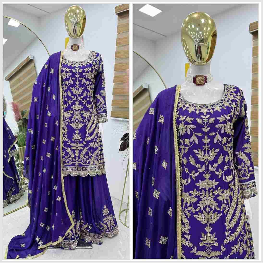 Zd-10091 By Fashid Wholesale Beautiful Sharara Colorful Fancy Wedding Collection Occasional Wear & Party Wear Heavy Chinnon Silk Dresses At Wholesale Price